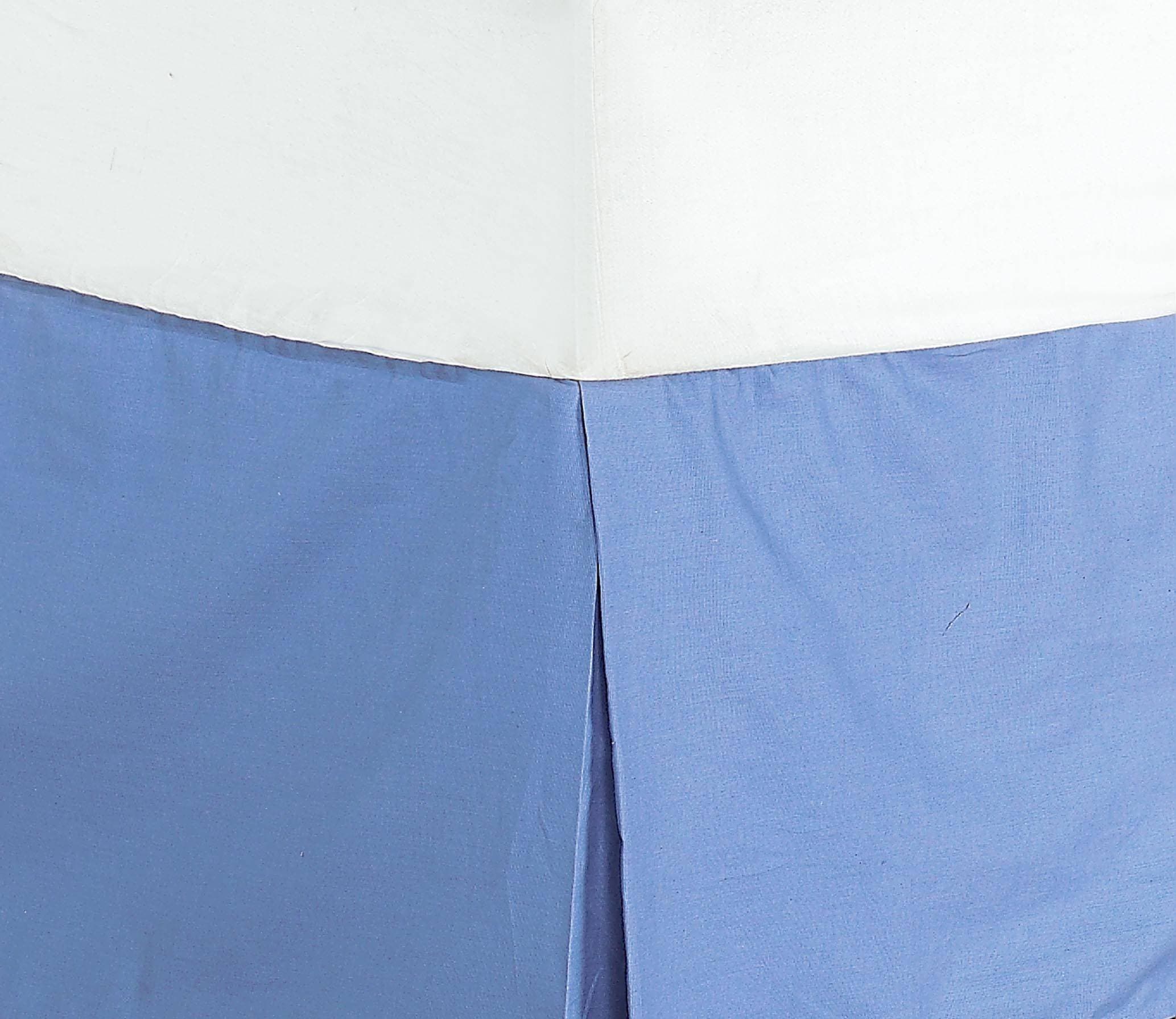 Divatex 200-Thread Count Full Bed Skirt/Dust Ruffles, Blue