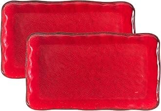 Melamine Platters for Serving Food,17.5 x 10 Rectangular Serving Trays, Set of 2