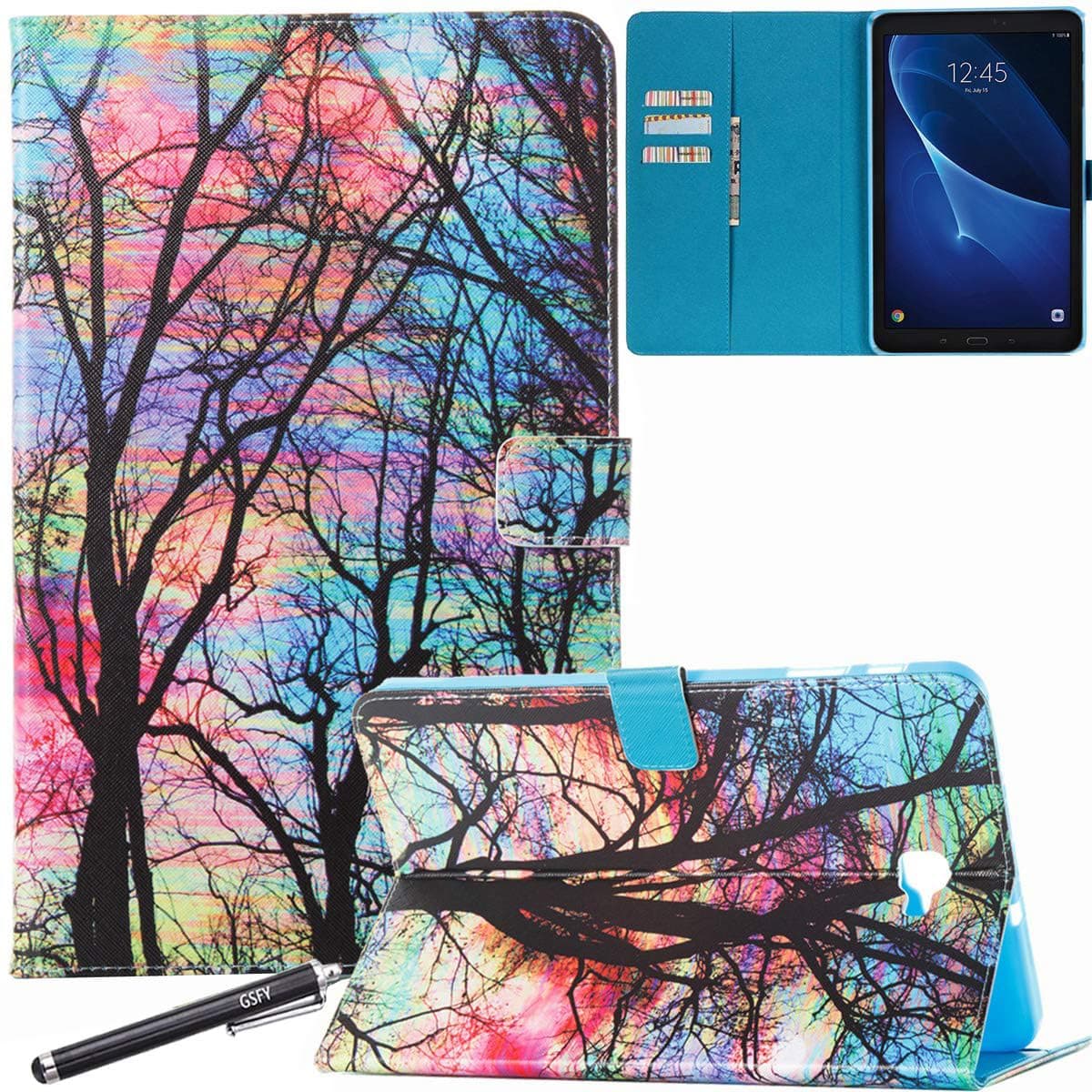 Tab A 10.1 Case, Newshine Slim Folding Cover Case for Samsung Galaxy Tab A 10.1 Inch (SM-T580 / SM-T585) Tablet 2016 Release with Multiple Viewing Angles, Document Card Pocket (01 Sunset Glow)
