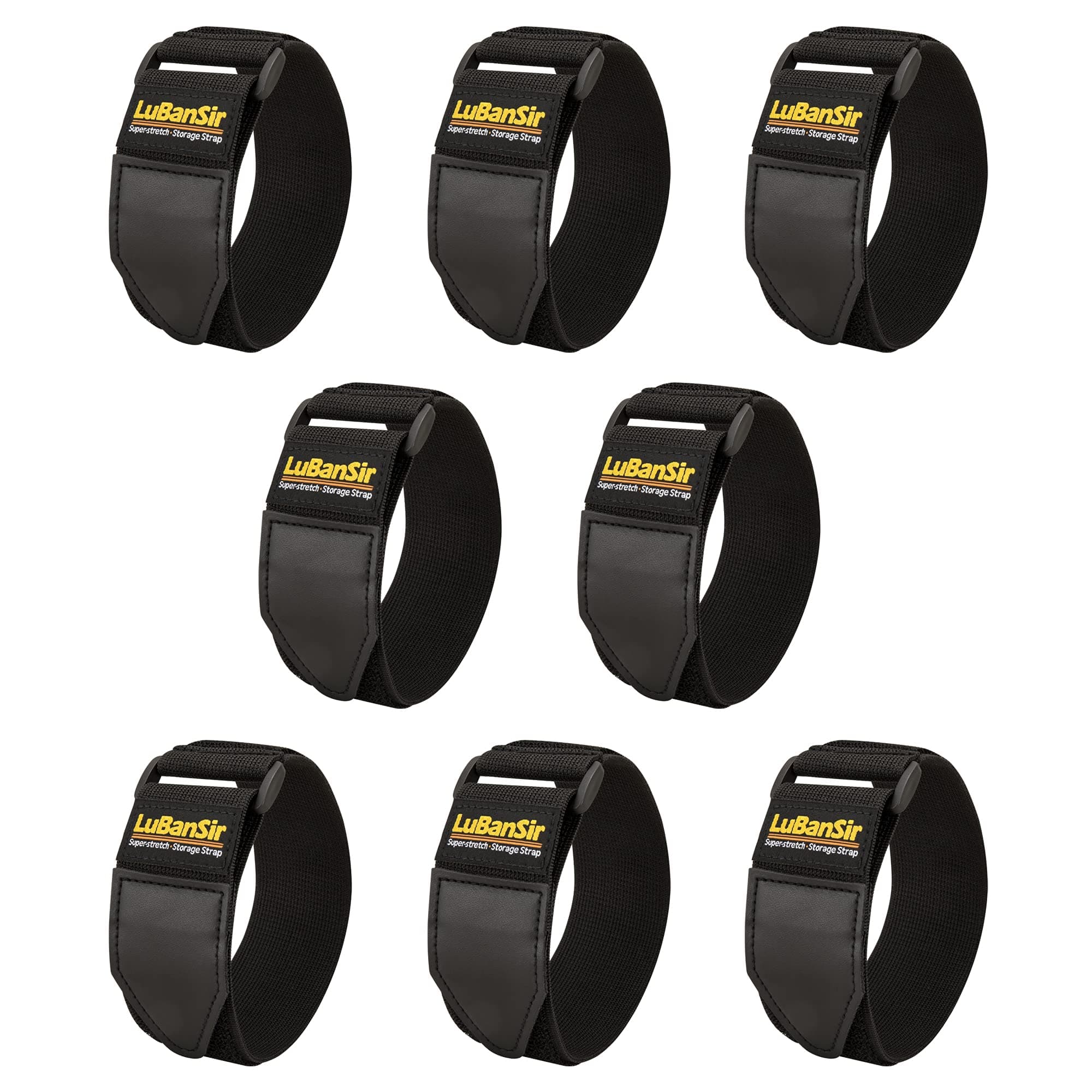 Cinch Straps, 2" x 12" (8 Pack) Elastic Hook and Loop Storage Strap for Extension Cord, Cable, Cord Wrap, Rope and Hose