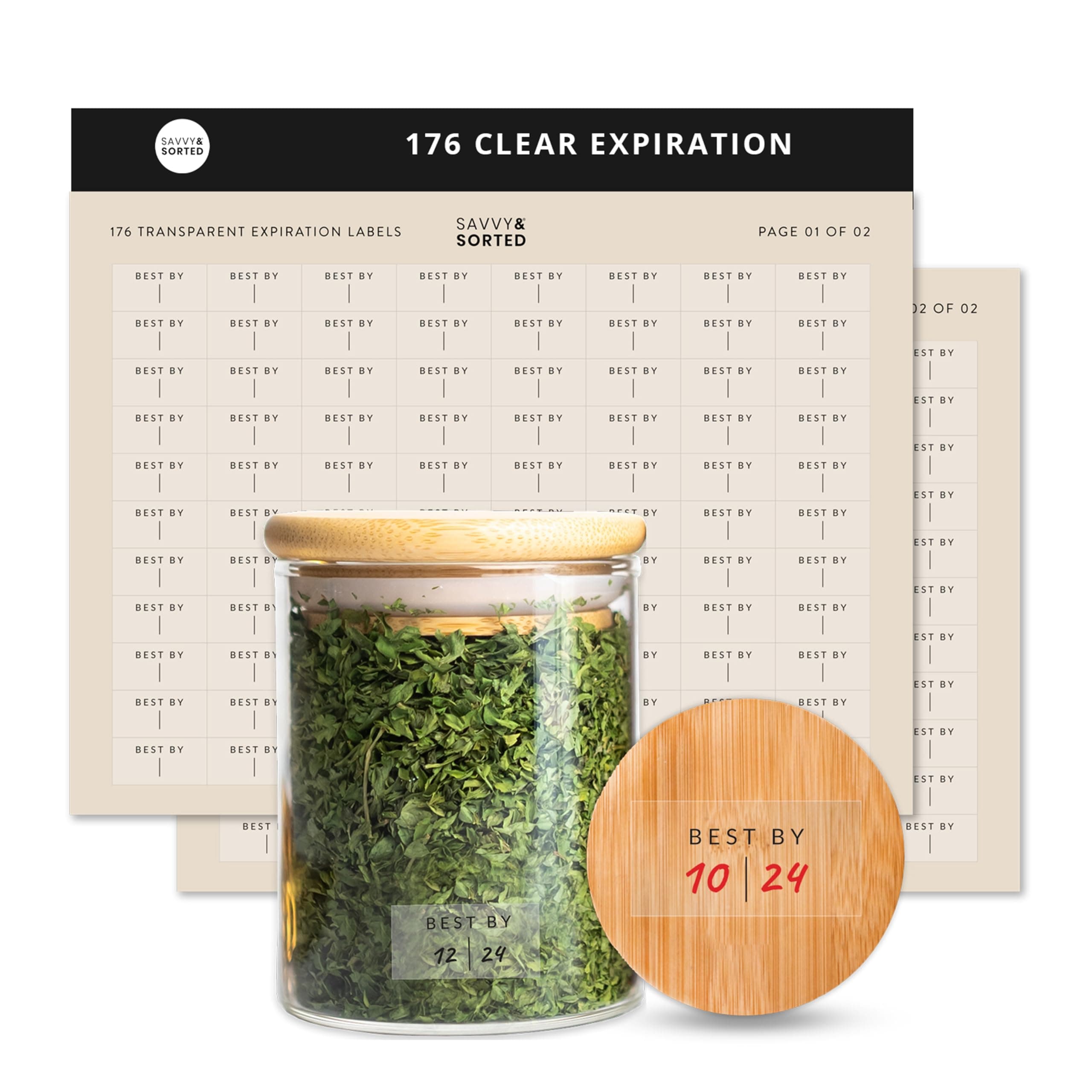 Savvy & Sorted Clear Expiration Labels