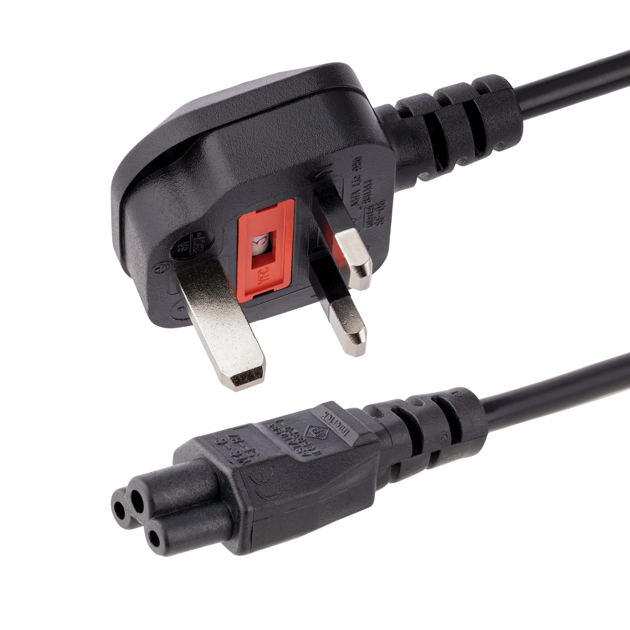 StarTech.com 3ft UK Laptop Power Cable, BS 1363 to C5 Mickey Mouse, 2.5A 250V, 18AWG, Replacement Cord for Printers and Laptop Chargers (PXTNB3SUK1M)