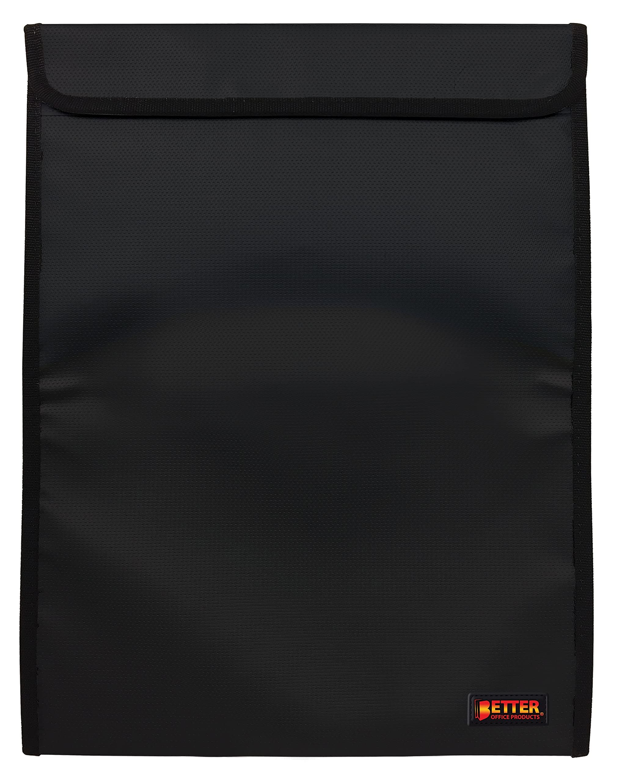 Fireproof Document Bag, 15" x 11", by Better Office Products, Storage Pouch with Zipper and Protective Flap, Safe Storage Bag, Water-Resistant Material, for Letter Size, Legal Size & A4 Documents