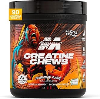 Creatine Chews - Creapure Monohydrate Supplement for Muscle Recovery, Muscle Builder & Energy Boost - Pre Workout Supplement for Men & Women - 90 Chewable Candies, Boogieman Punch