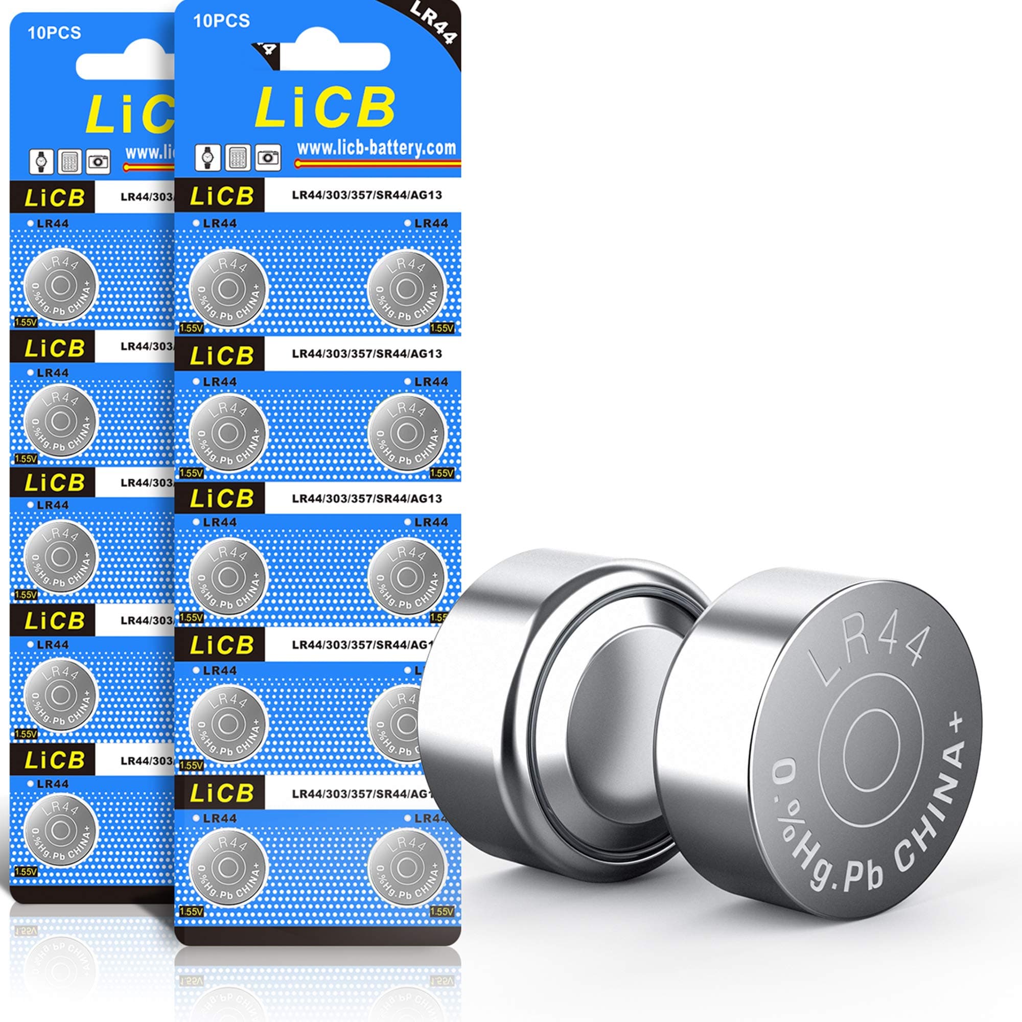 20 Pack LR44 AG13 357 303 SR44 Battery 1.5V Button Coin Cell Batteries