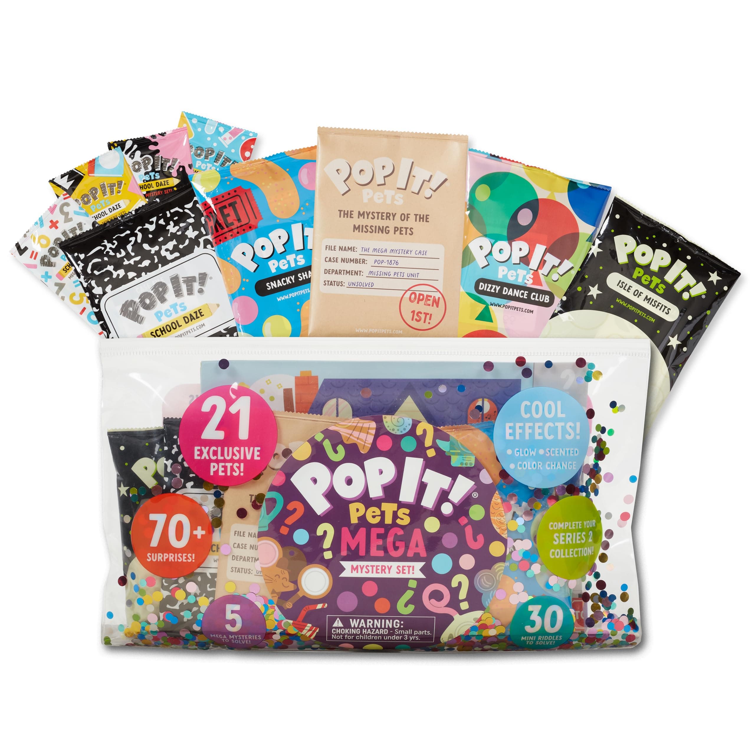 Pop It! Pets - Season 2 - Mega Pack - Ultimate Sensory Fidget Toy - Pop Bubbles and Adorable Characters - Collector Map with Cards and Stickers from Buffalo Games