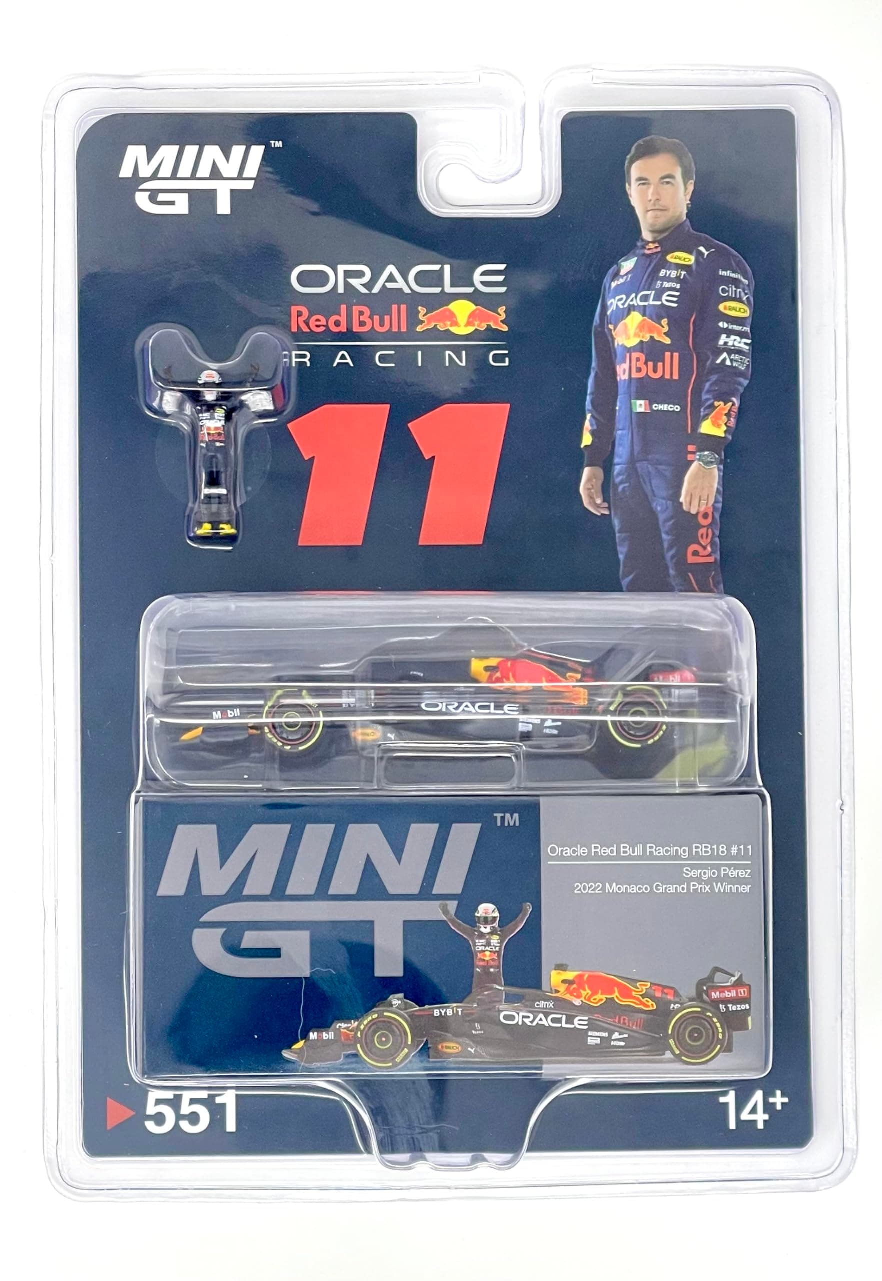 Truescale Miniatures True Scale Model Car Compatible with Oracle Red Bull Racing RB18#11 Sergio Pérez 2022 Monaco Grix Winner Limited Edition 1/64 Diecast Model Car MGT00551