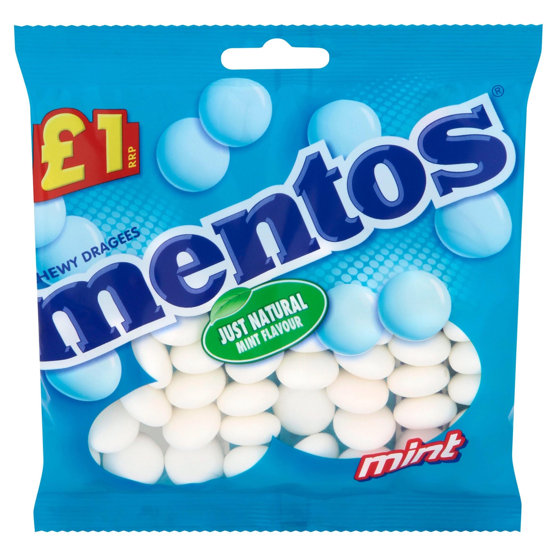 Mentos Chewy Dragees Mint, 135 Gm