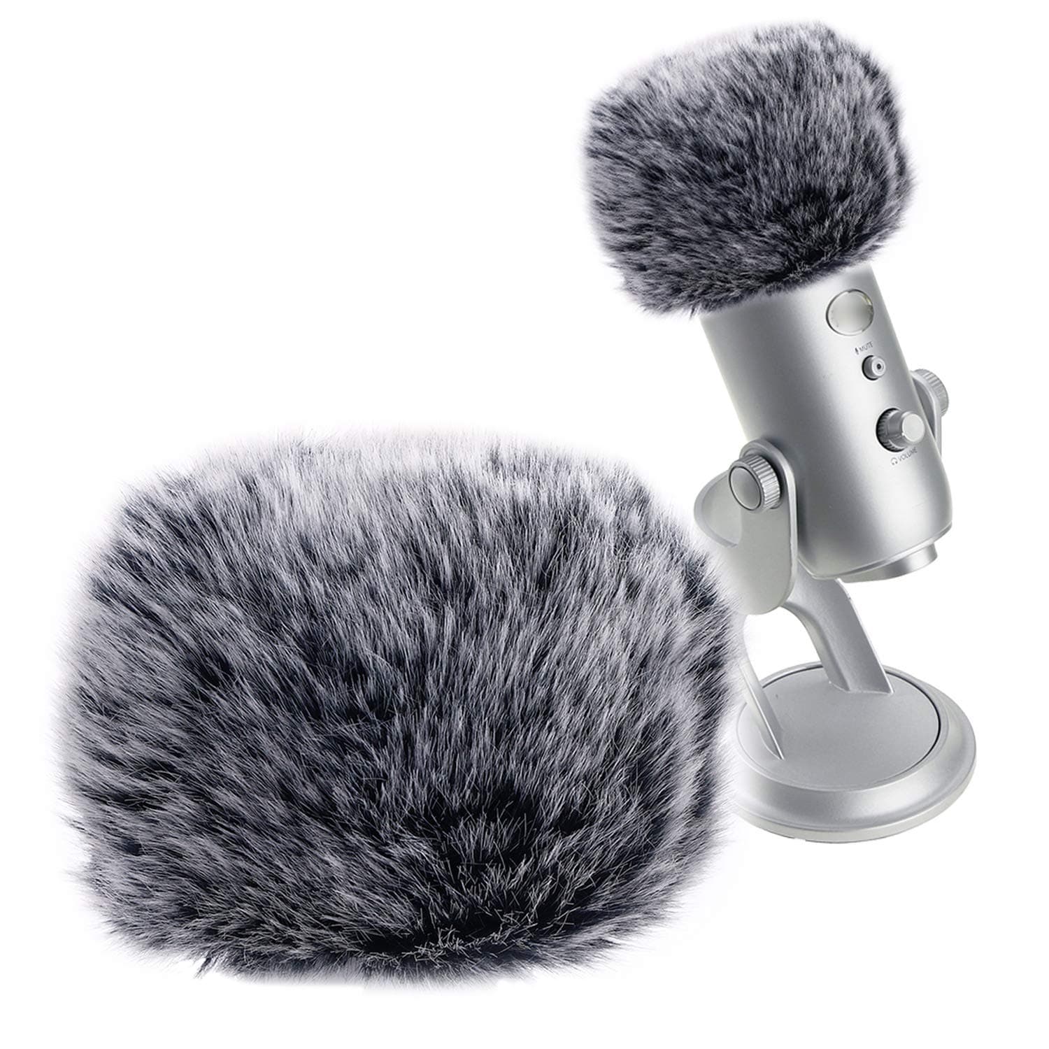 Microphone Furry Windscreen Muff, Perfect Mic Pop Filter Mask Shield for Blue Yeti, Yeti Pro Microphones