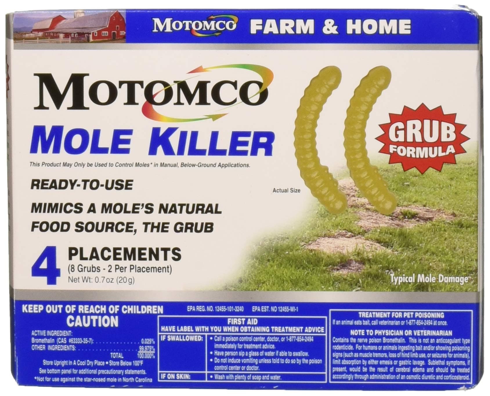 Motomco Mole Killer Grub Formula (8 Placements)