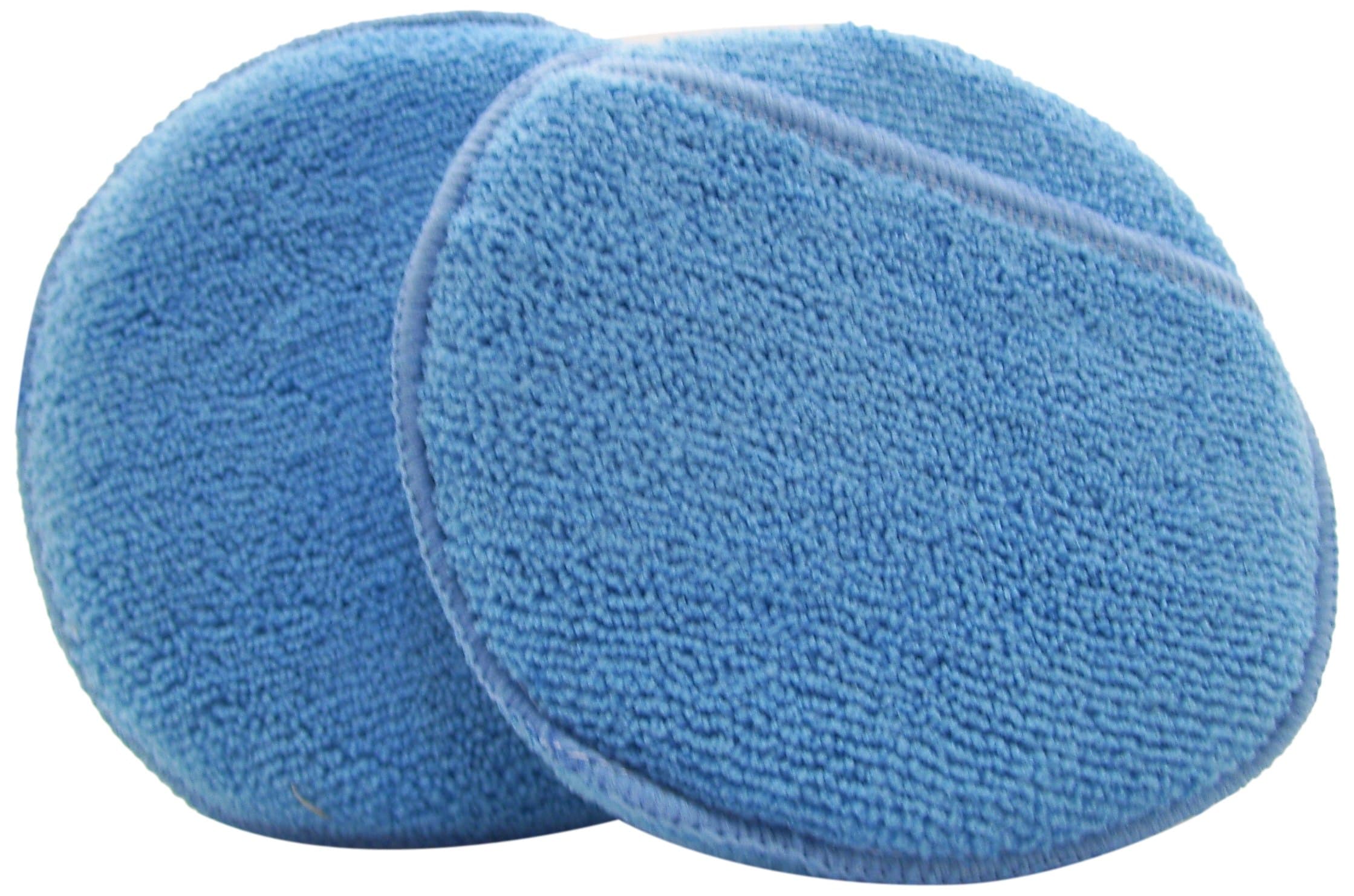 Microfiber Cleaning Cloths/Terry Cloth Applicator Pad with Pocket, 5" Round, 3-Pack