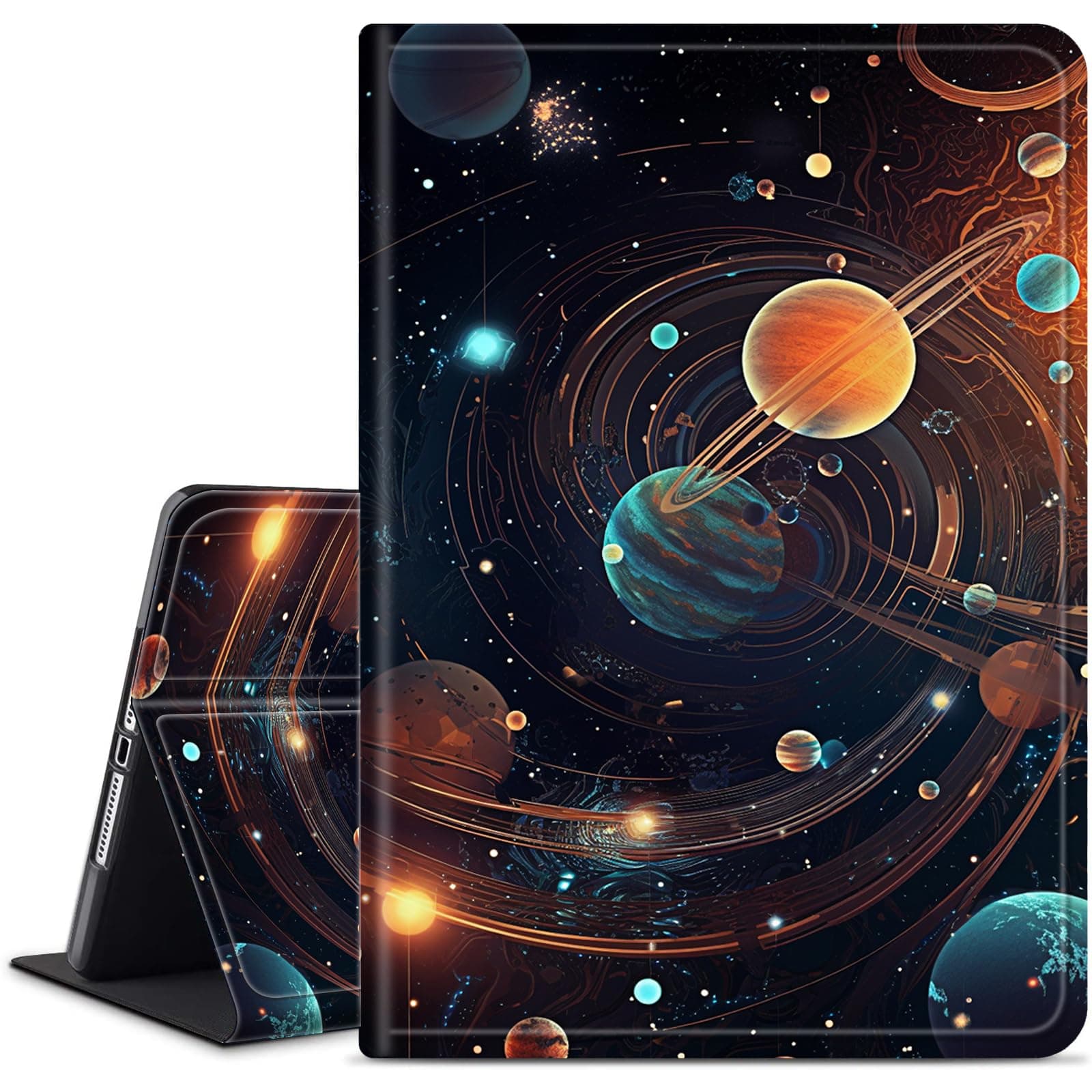 WZCJDHMJ For Microsoft Surface Pro 7 /Pro 6/Pro 5/Pro 4 Case,Slim Smart Pu Leather Adjustable Stand Protective Cover With Auto Wake/Sleep For Surface Pro 4/5/6/7 12.3 Inch-Space Planet