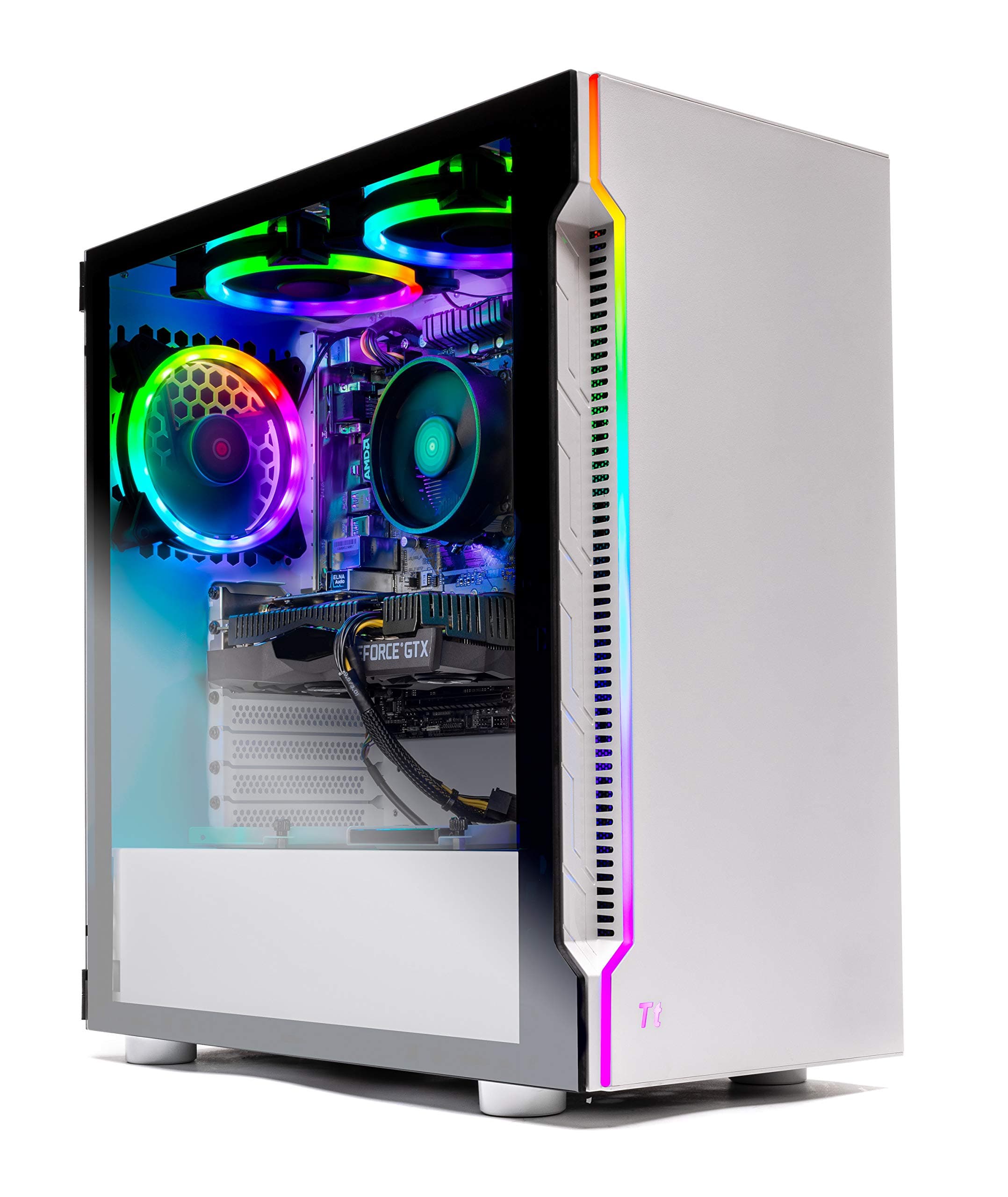 SkyTech Archangel Gaming Computer PC Desktop – Ryzen 5 3600 3.6GHz, GTX 1650 4G, 500GB SSD, 8GB DDR4 3200MHz, RGB Fans, Windows 10 Home 64-bit, 802.11AC Wi-Fi