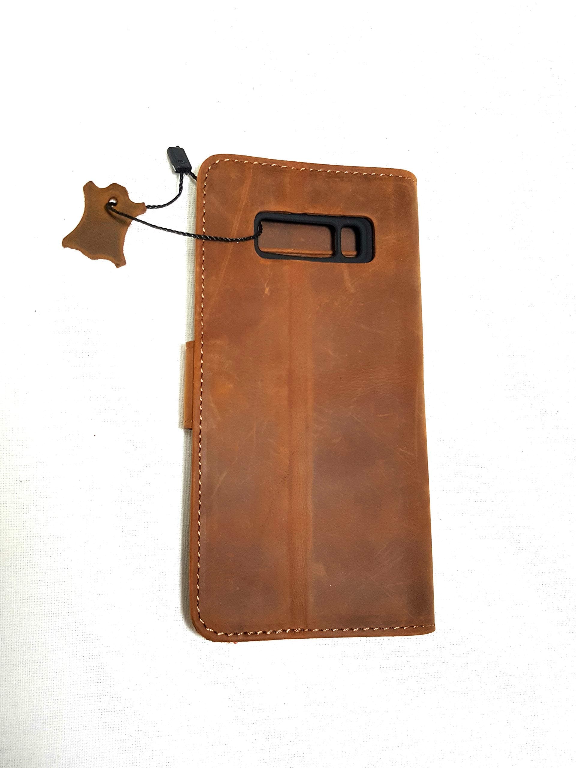 Samsung Galaxy Note 8 Compatible Crazy Leather Walletcase Worn Brown Protective Cover