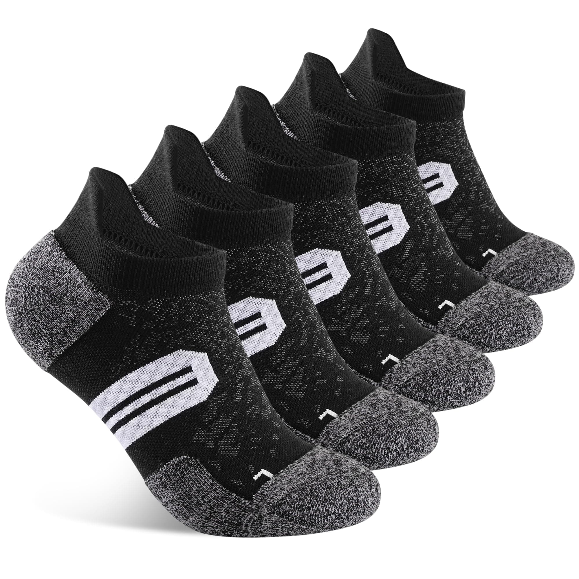 BUDERMMYWomens Ankle Compression Socks with Arch Support Athletic Low cut Running Socks for Women Workout Cushion 5 Pairs