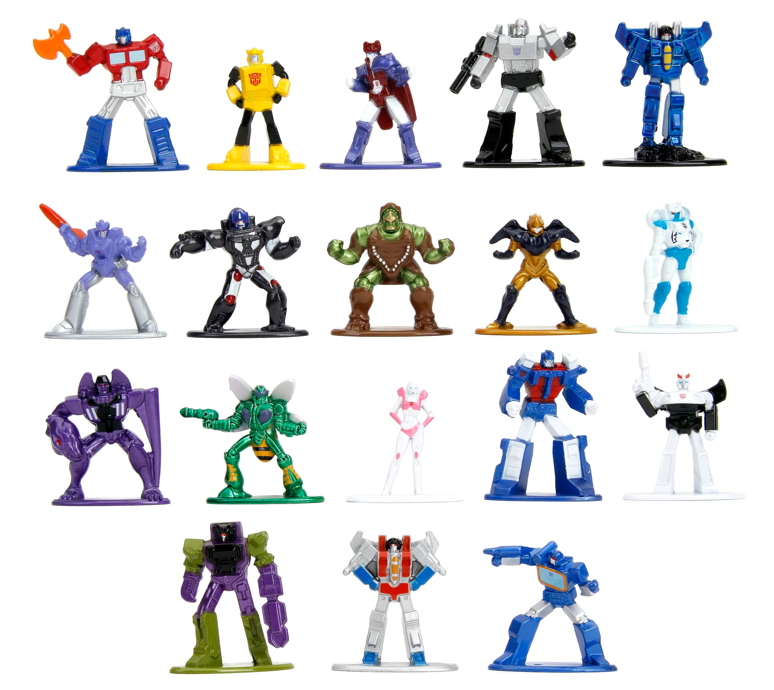 Jada Transformers 1.65" 18-Pack Wave 3 Die-Cast Figures Nano Metalfigs, Toys for Kids and Adults