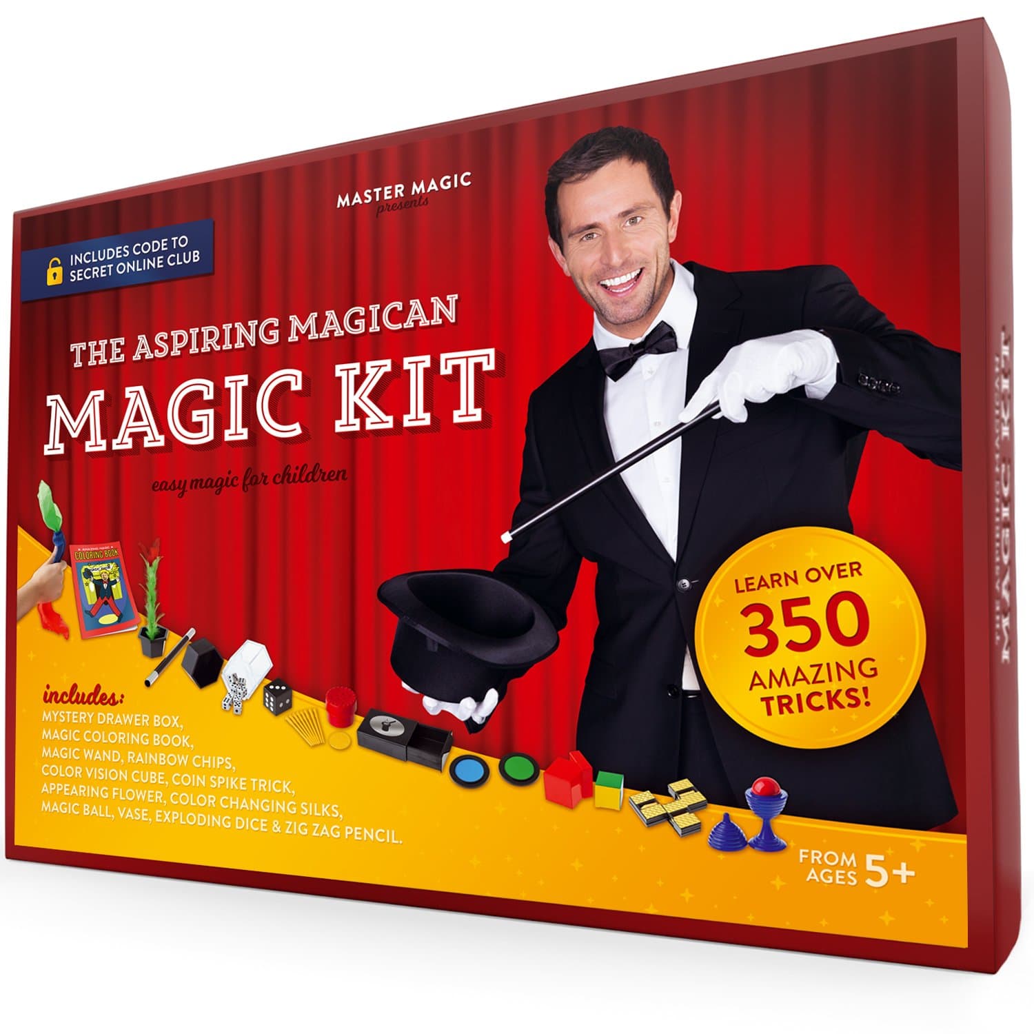 Magic Master Kit - Easy Tricks For Children - Learn Over 350 Spectacular Tricks With This Set - Ideal For Beginners and Kids of All Ages!