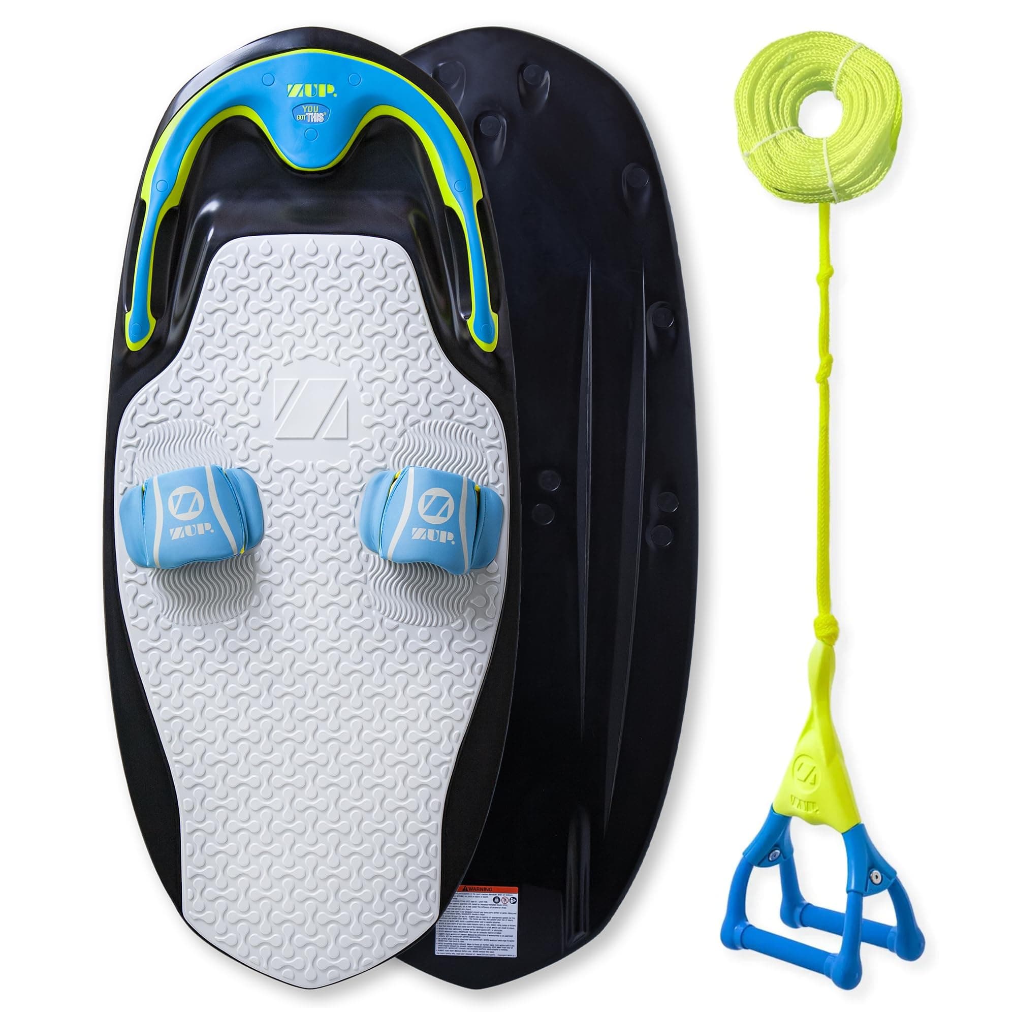 ZUP You Got This 260 Board and Handle Combo with EVA Foam Padding, All-in-One Kneeboard, Wakeboard, Wakeskate, and Wakesurf Board for Kids, Teens, and Adults, 51.7" x 23.8" x 4.6"