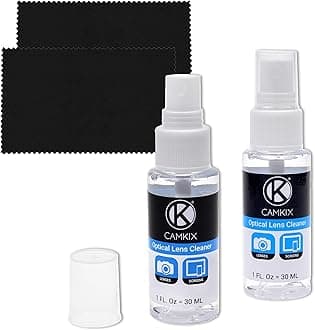 CamKix Lens and Screen Cleaning Kit - 2X Cleaning Spray, 2X Microfiber Cloth - Perfect to Clean The Lens of Your DSLR Camera - Also Great for Your Smartphone, Tablet, Notebook, Etc.