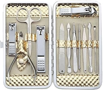 Manicure Sets Nail Clipper Kits Pedicure Tools - Stainless Steel - For Travel & Grooming of 12pcs