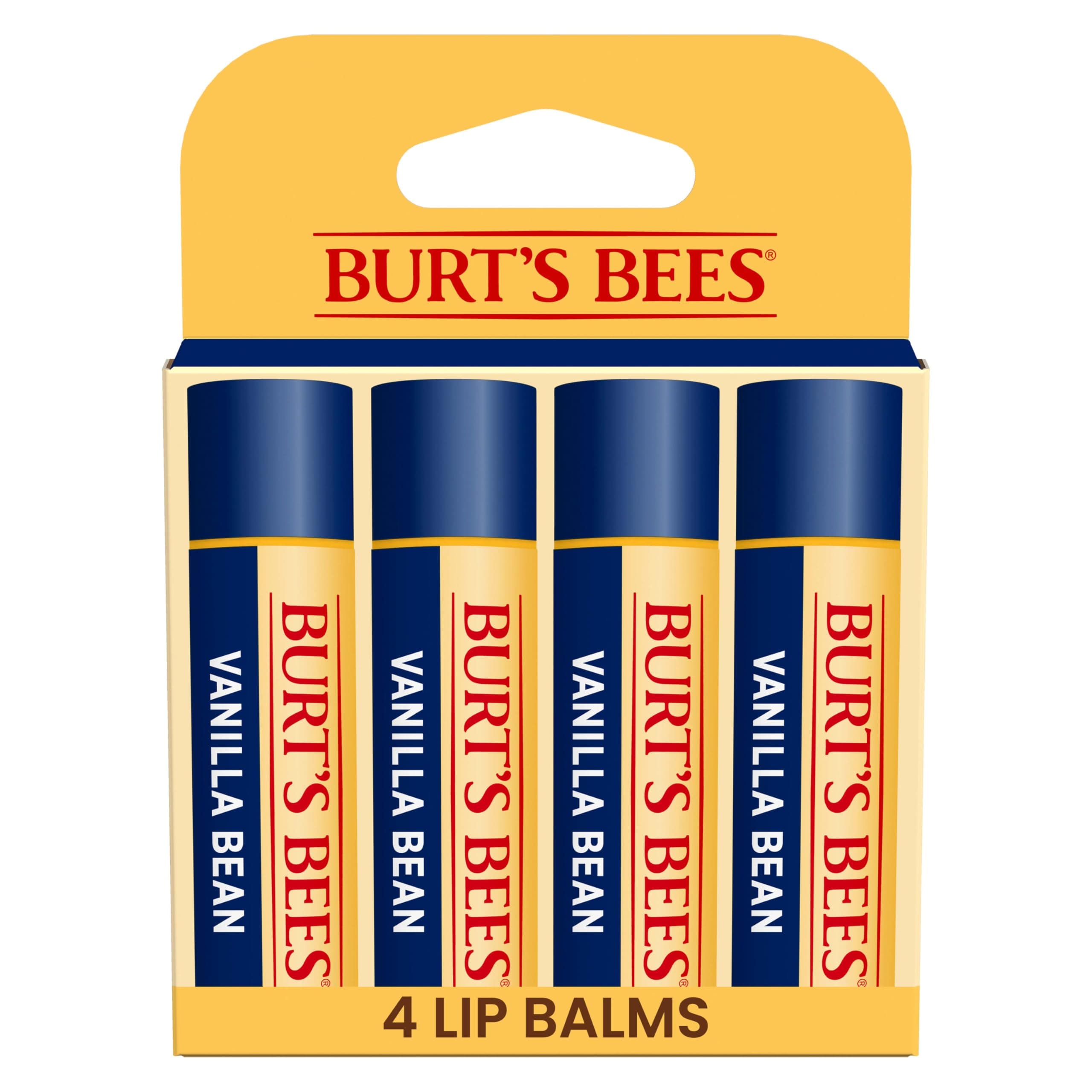 - Burt's Bees Easter Basket Stuffers, 100% Natural Moisturizing Lip Balm, Vanilla Bean - 4 Tubes