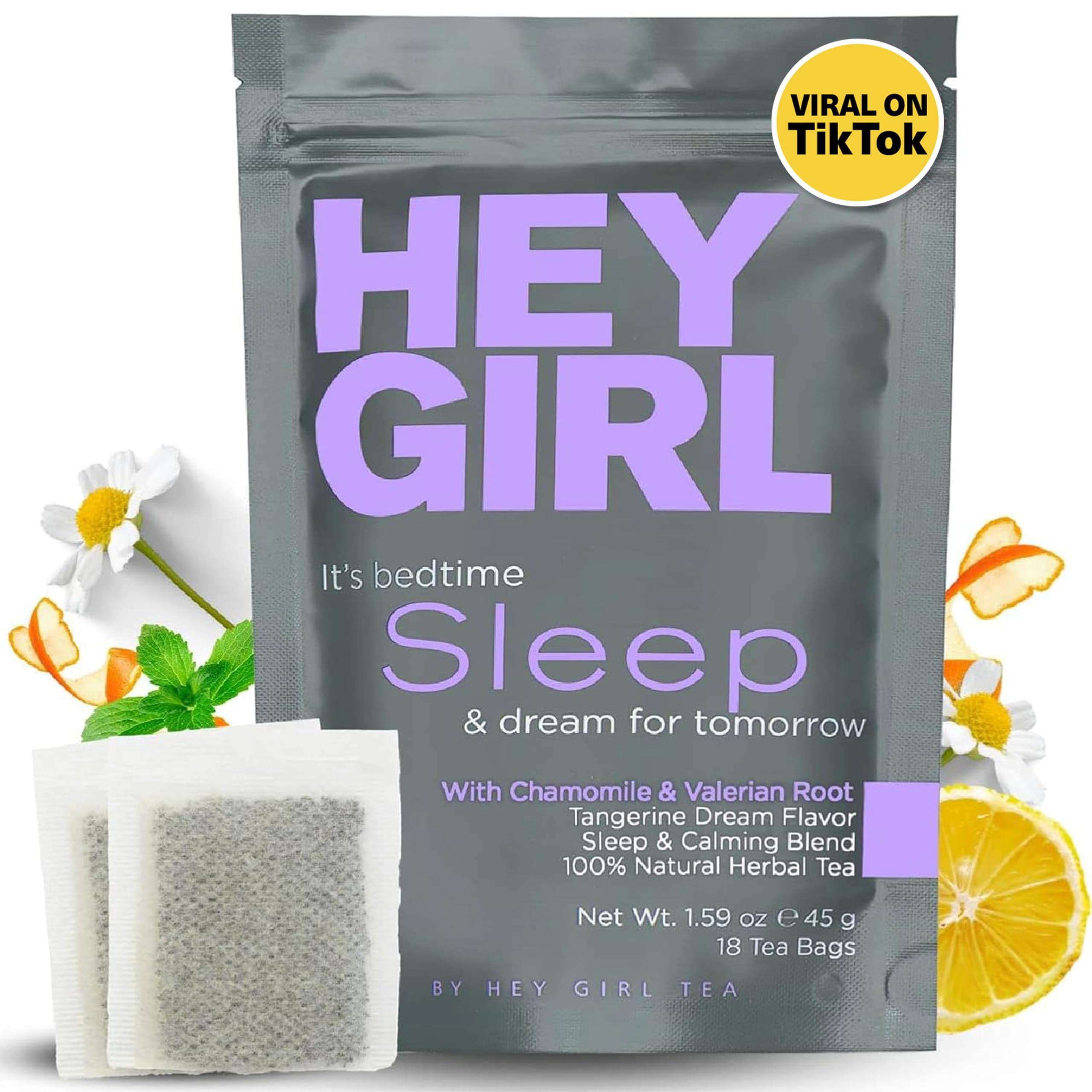 Sleep Tea for Bedtime - Calming Sleepytime Herbal Tea w/Valerian Root, Chamomile, Passion Flower, Lemon Balm - Relaxing Natural Nighty Night Sleeping Tea - Relaxation Self Care Gifts for Women