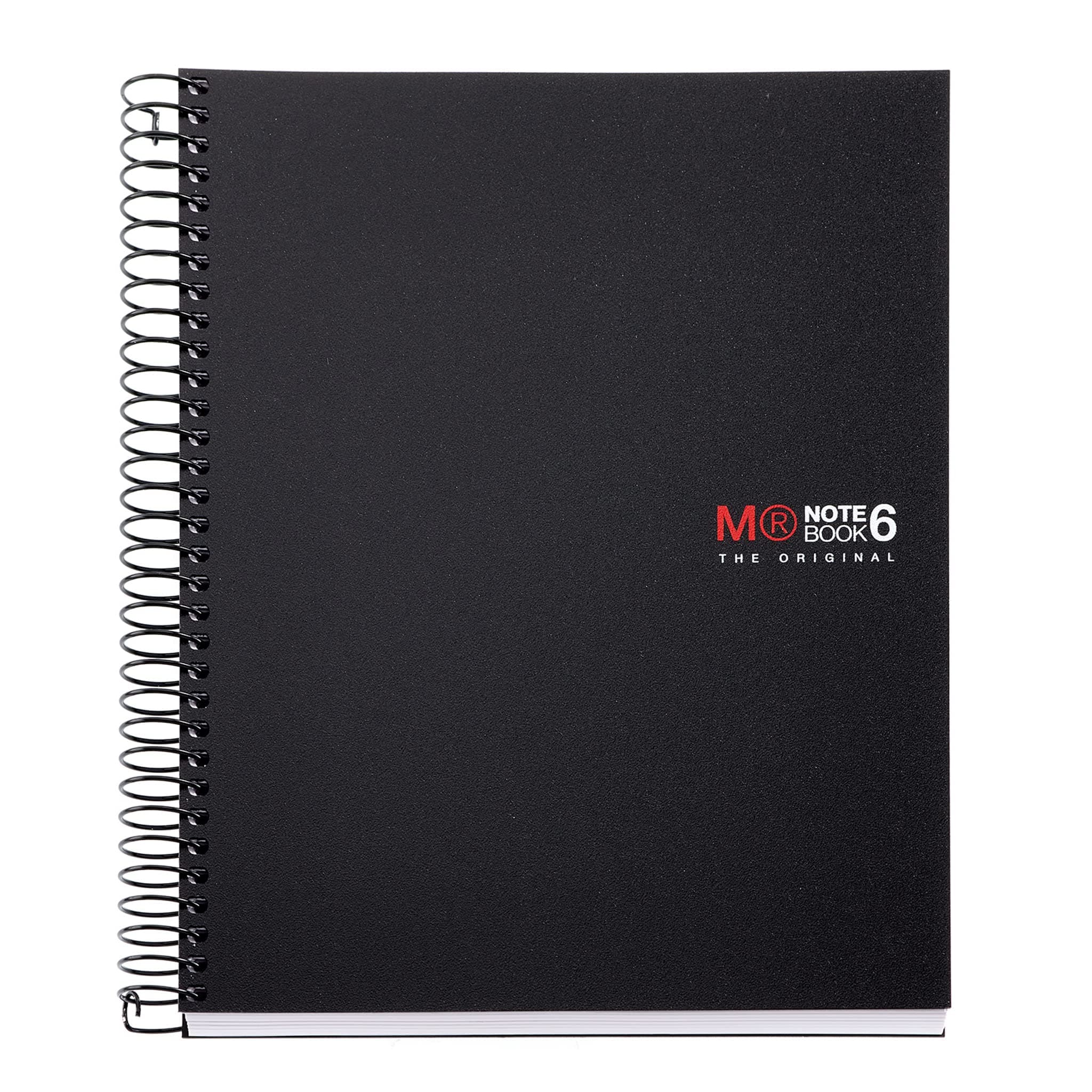 Miquelrius Medium Wirebound Notebook, 6 x 8, 6-Subject, College Ruled, Black