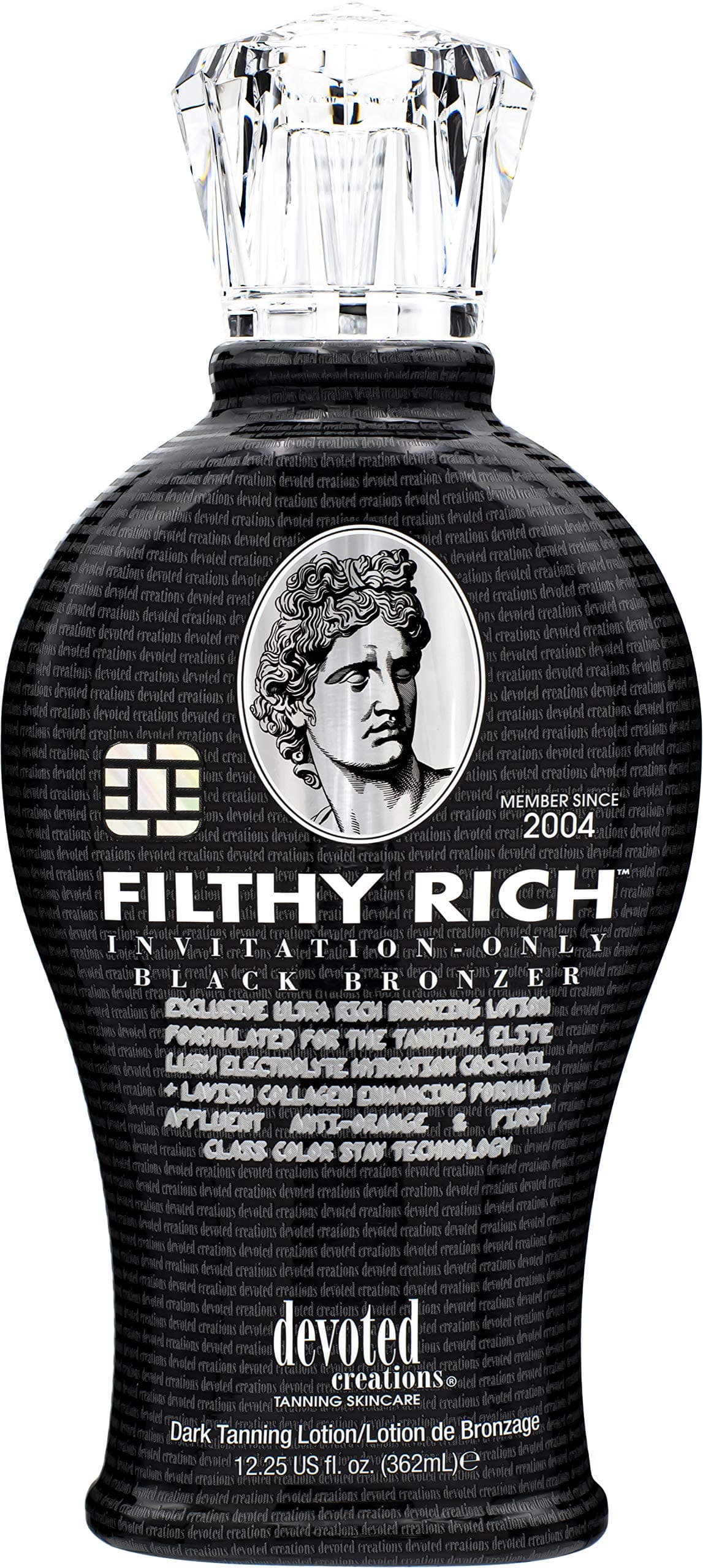 Filthy Rich - Luxurious Dark Bronzing Formula with Anti-Orange Technology and High Levels of DHA, Natural, & Cosmetic Bronzers for Immediate Colour 362ml