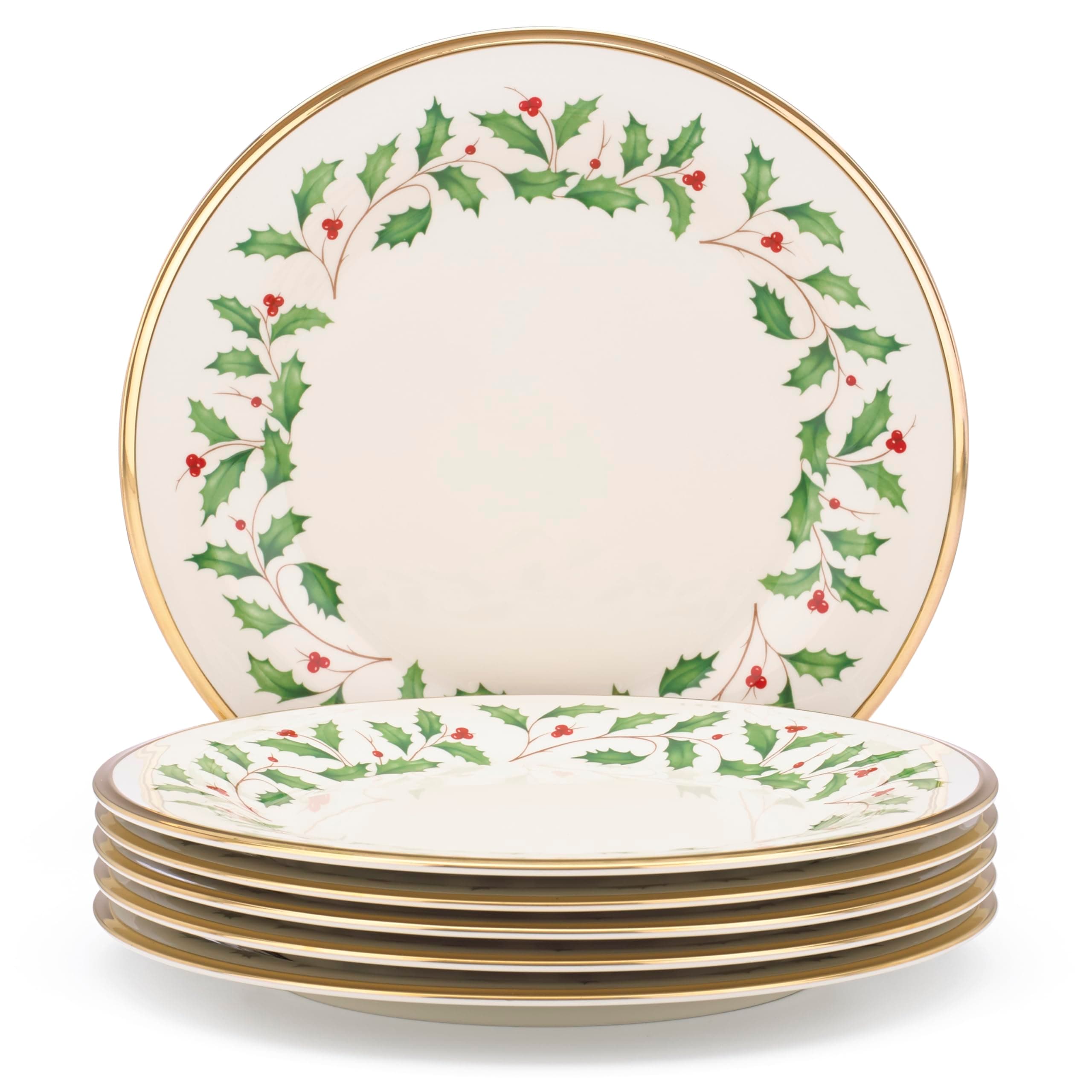 Holiday Set of 6 Dinner Plates,multi