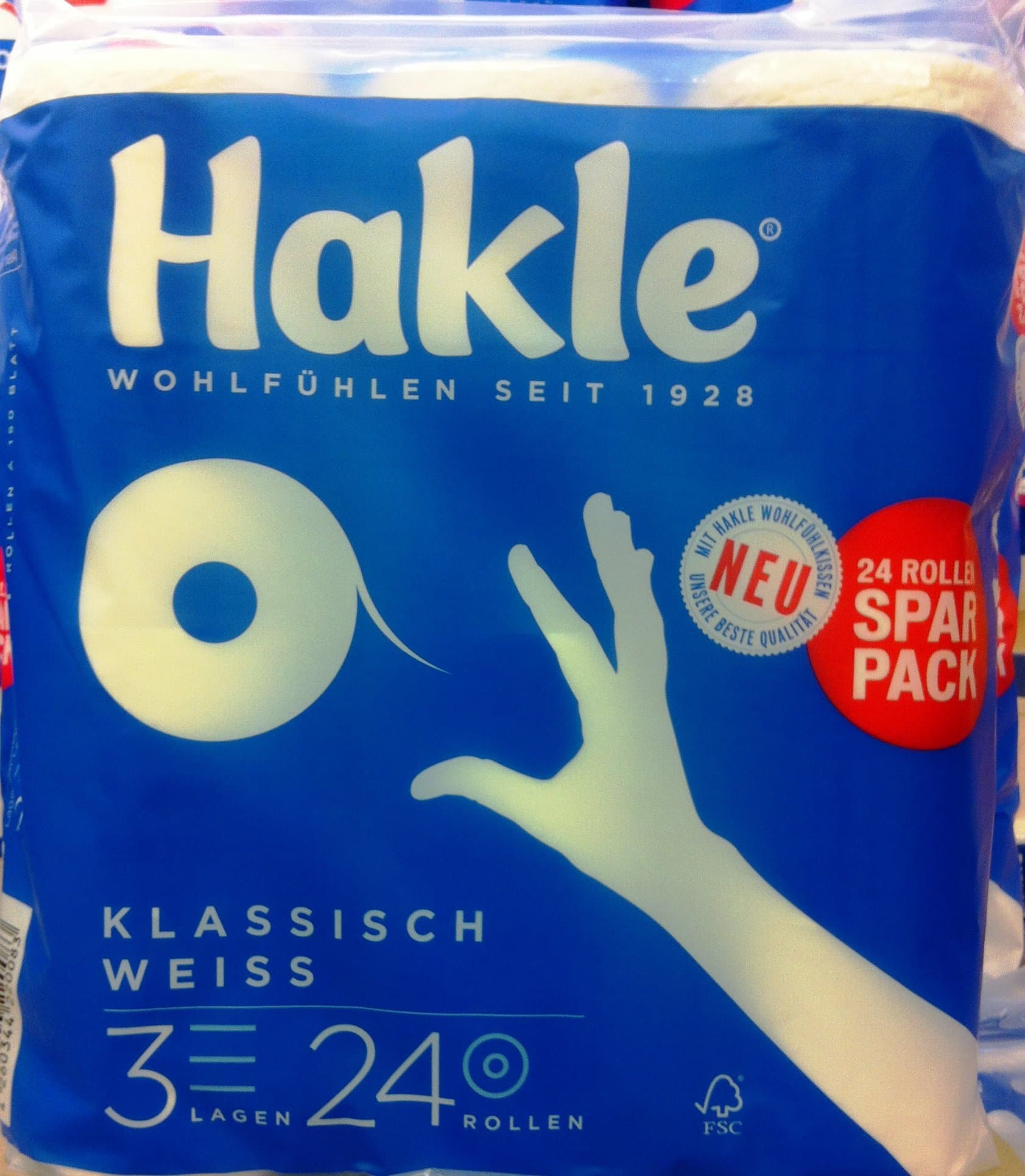 Hakle a 24 Roll Toilet Tissue 150 Sheets (Pack of 2) classic white