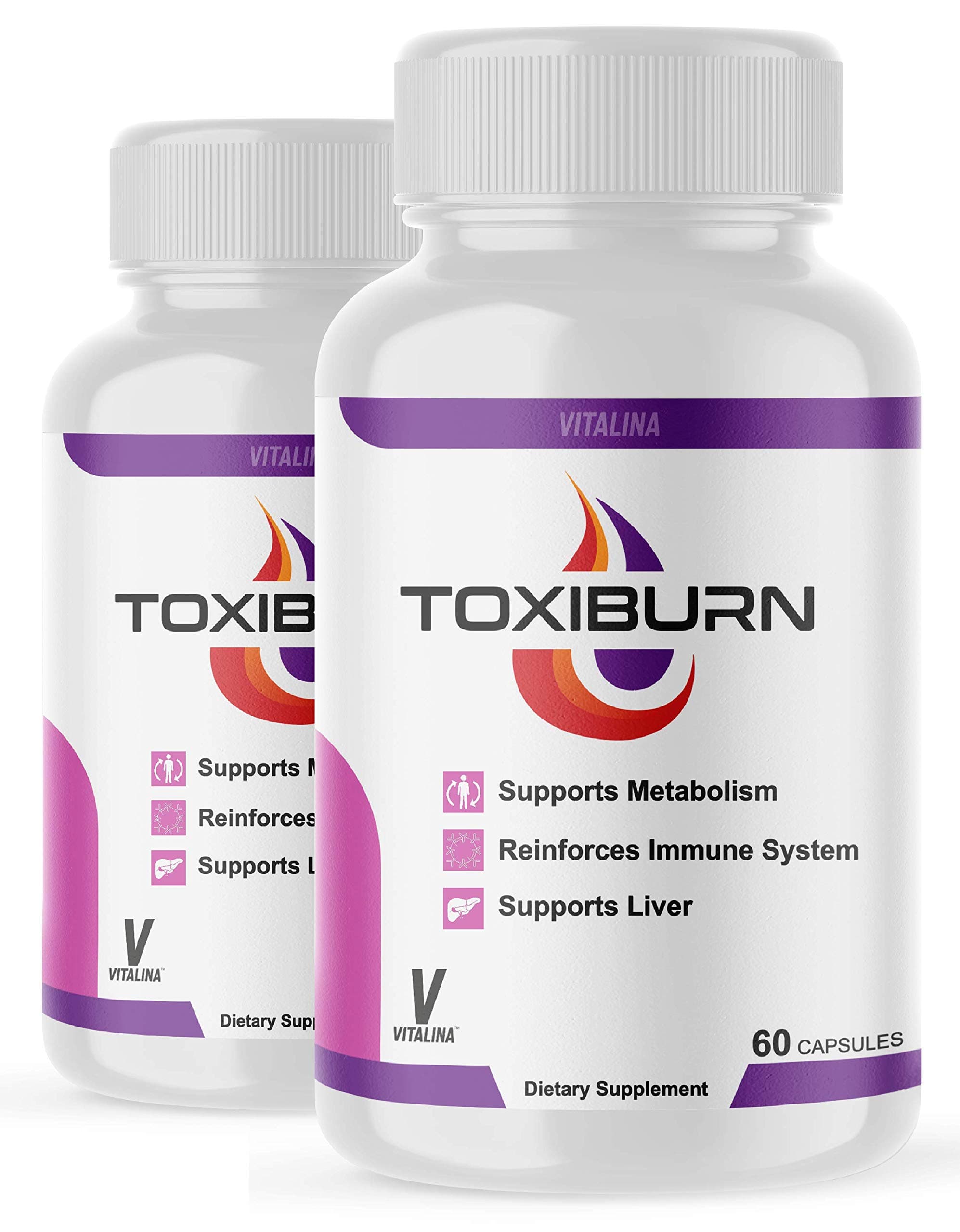 (2 Pack) Official Toxiburn Supplement, Advanced Formula, 2 Bottle Package, 60 Day Supply