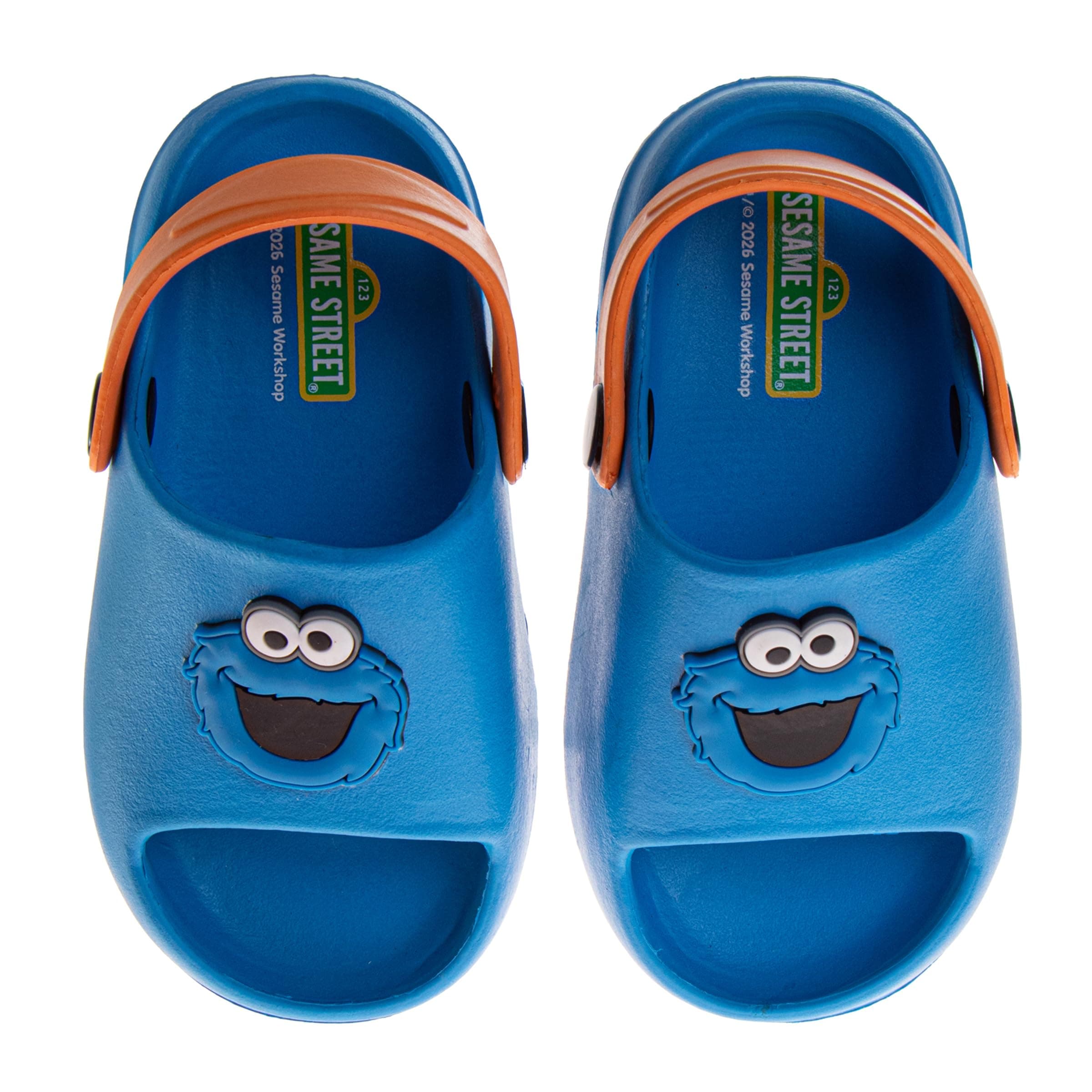 Sesame Street Clog Sandals with Back Strap, Open Toe Sandals for Boys and Girls - Water Resistant Slip-On Sesame Sandals (Sizes: 3-4 Toddler/5-10 Little Kids)