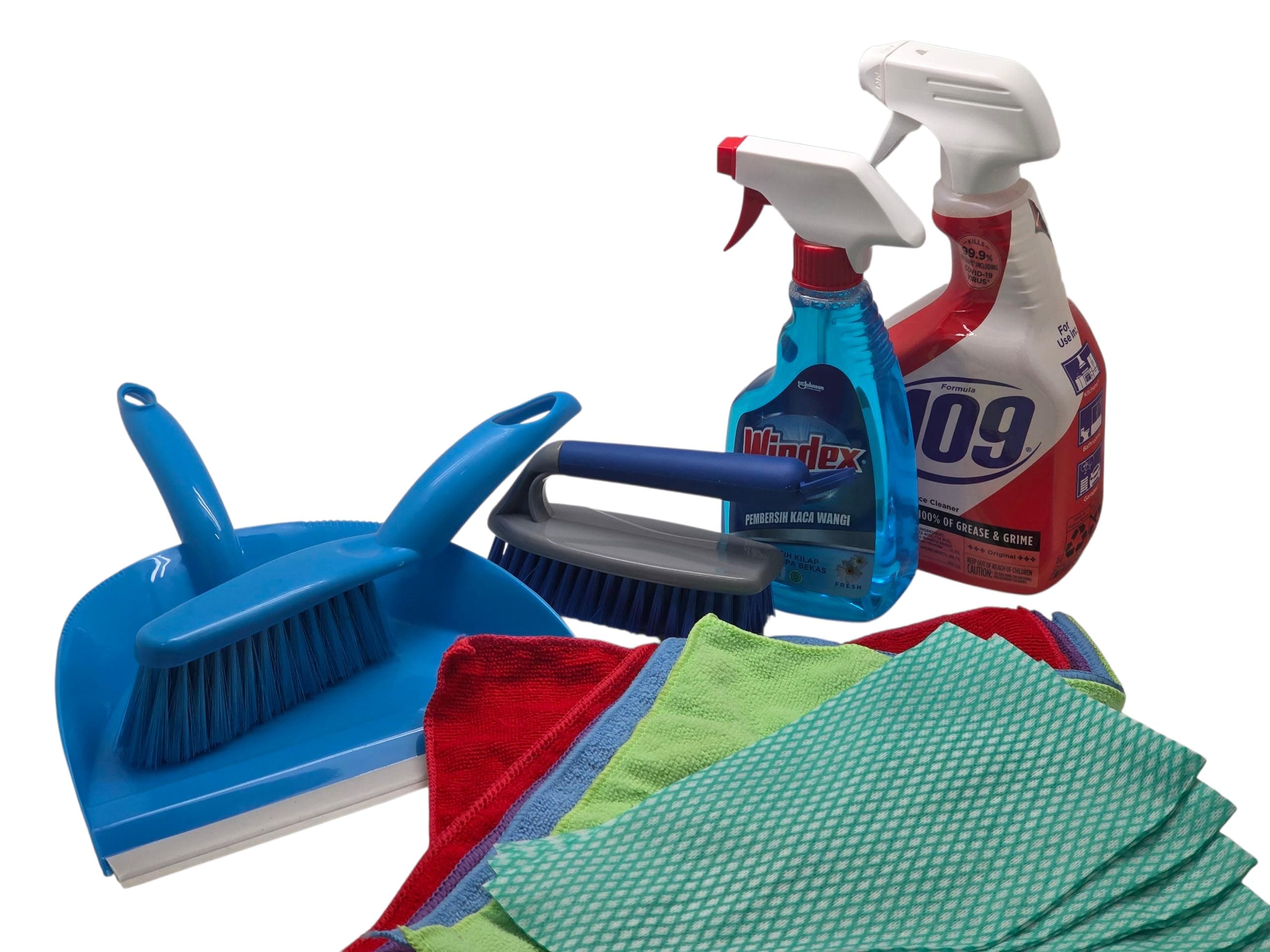 Dorm Room Multipurpose Cleaning Kit Value Pack with Formula 409 Multi-Surface Cleaner - Lemon Fresh, WINDEX Original Glass Cleaner & More