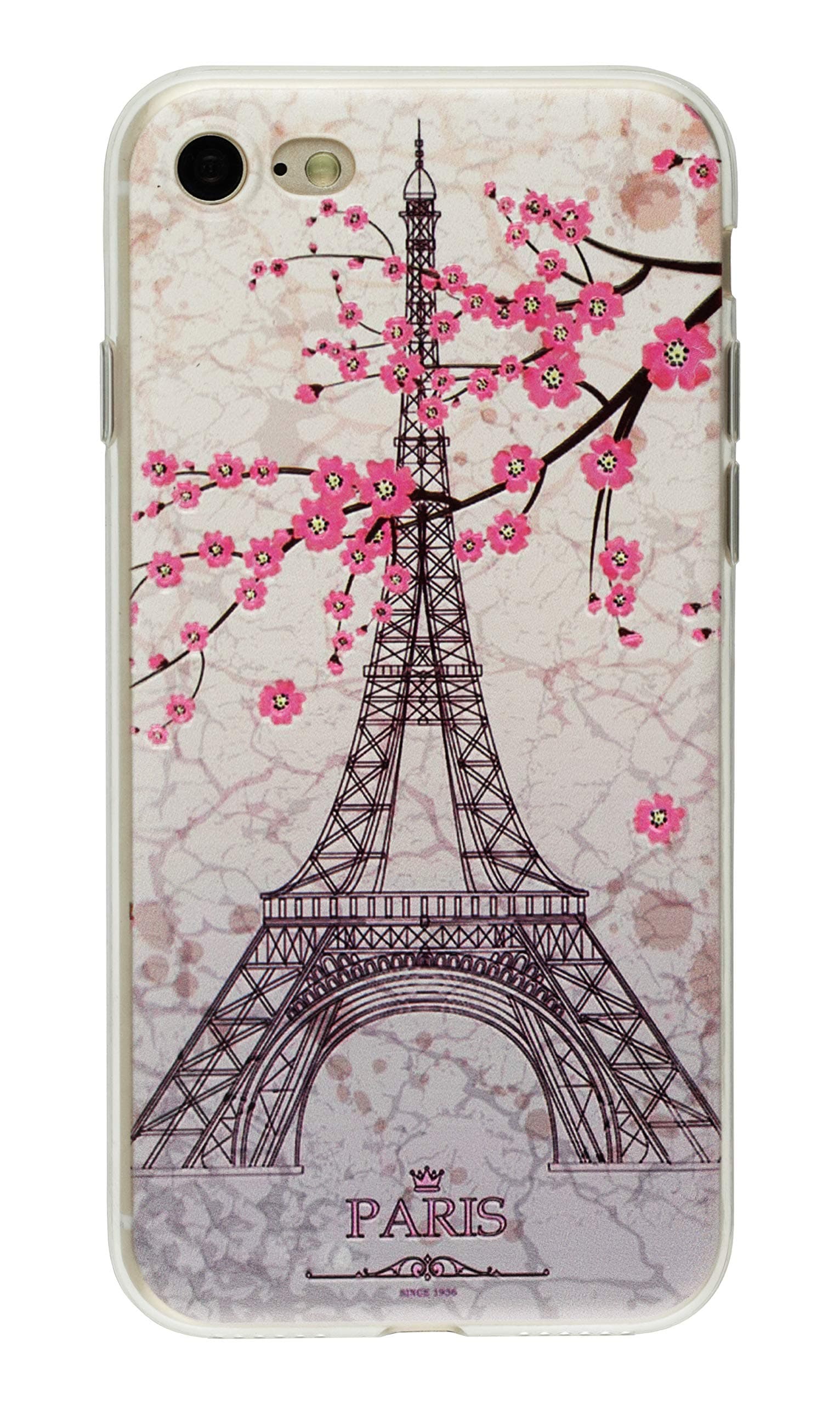 GreatQIQI iPhone 7 Case iPhone 8 Case, Paris Tower Embossed Pattern Flexible TPU Gel Silicone Protective Cover Case for iPhone 7 iPhone 8 4.7 inch