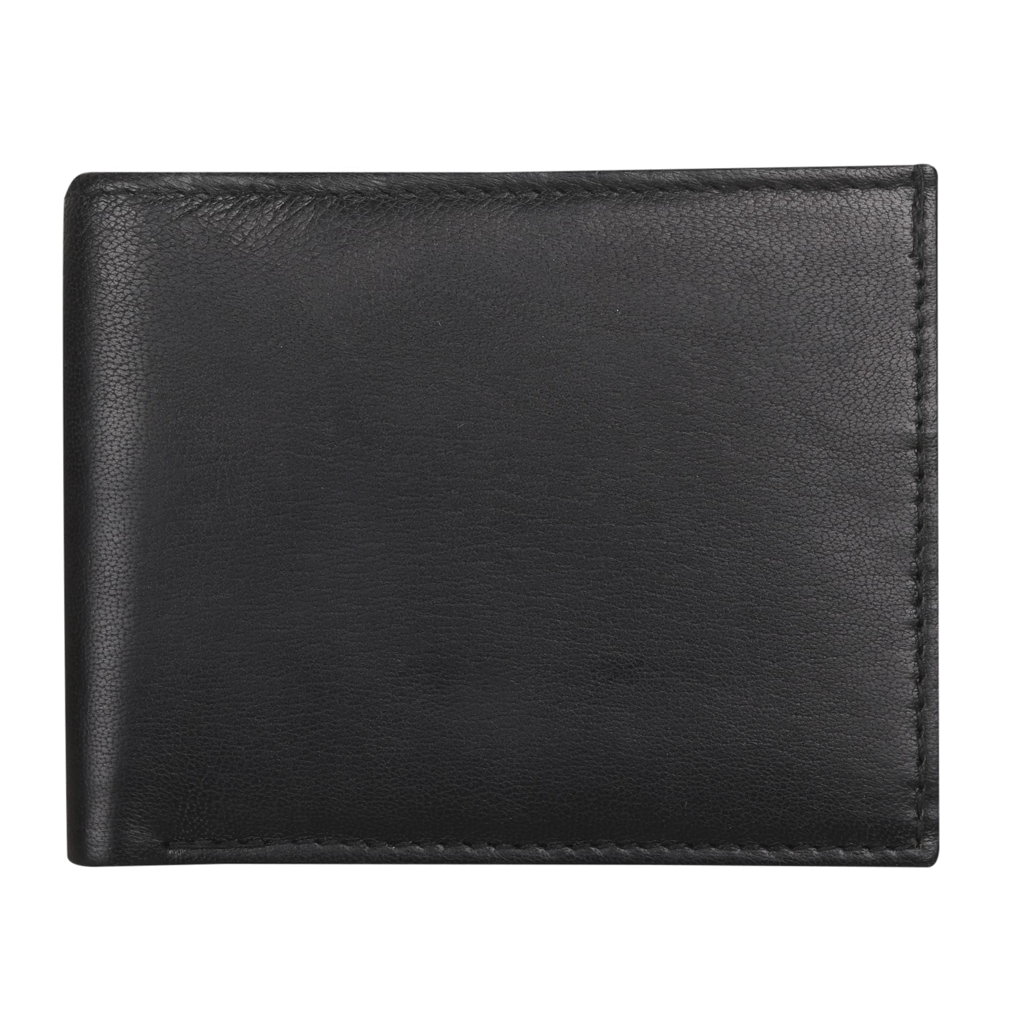Gents Handmade Wallets RFID Blocking Real Leather Billfold Slim Cardholder Passcase Wallet for Men 103 (Black)