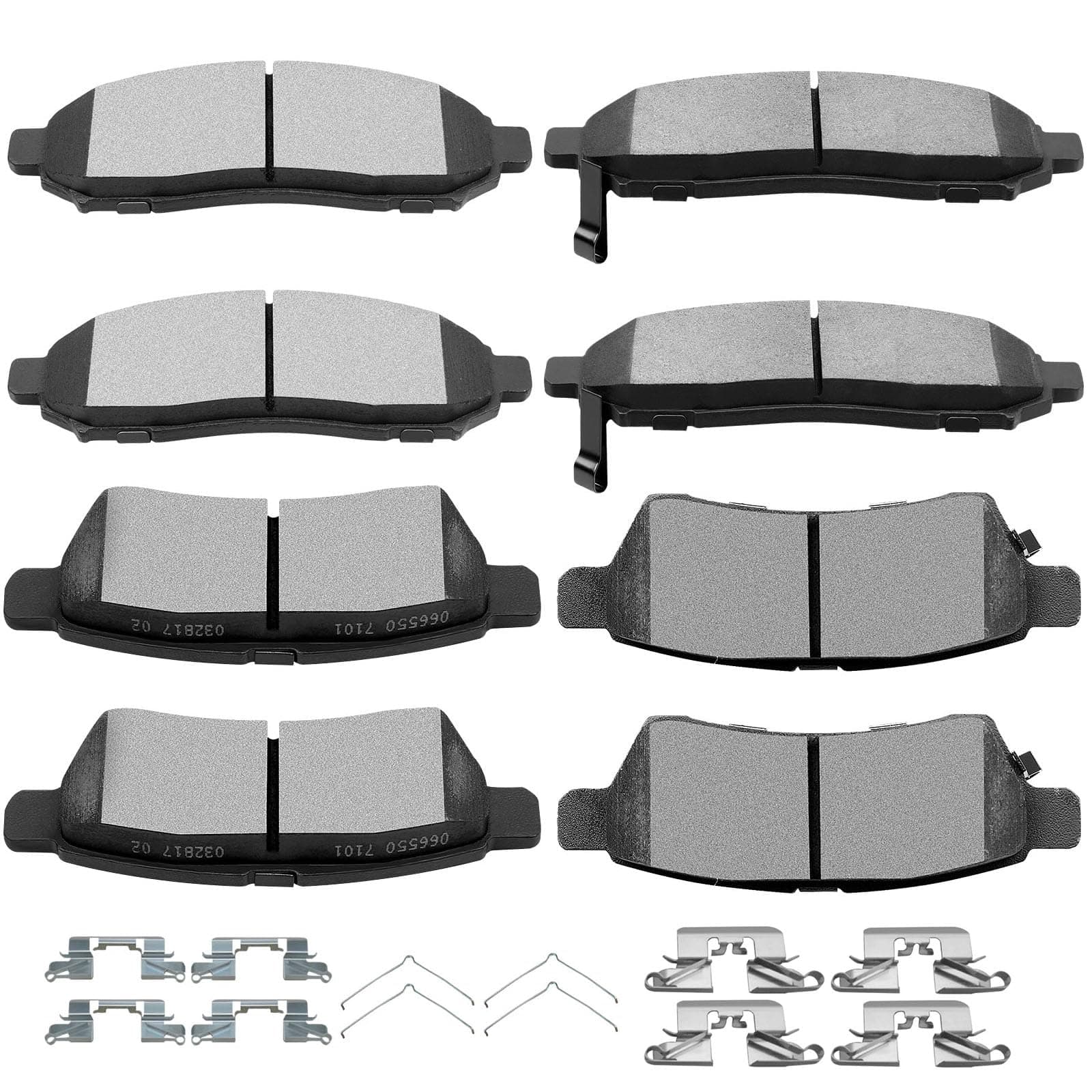 SCITOO Ceramic Brake Pad Front Rear Set fit for 2005-2018 for Nissan Frontier, 2005-2015 for Nissan Xterra, 2009-2012 for Suzuki Equator