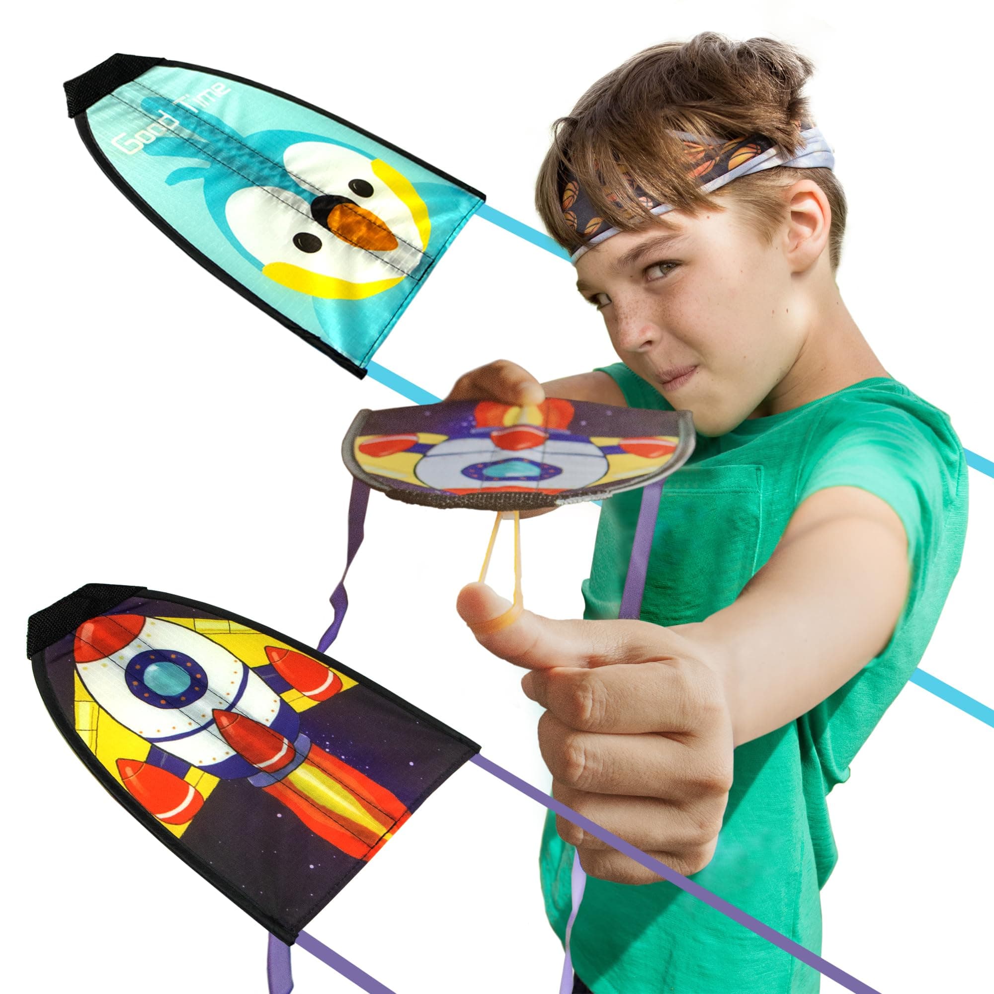 2 Pack Thumb Ejection Kites Toy - Kite Launcher Slingshot Catapult Kites for Boys Girls Kids & Teens, Mini Beach Kite Easy to Launch and Fun Outdoor Flying Experience