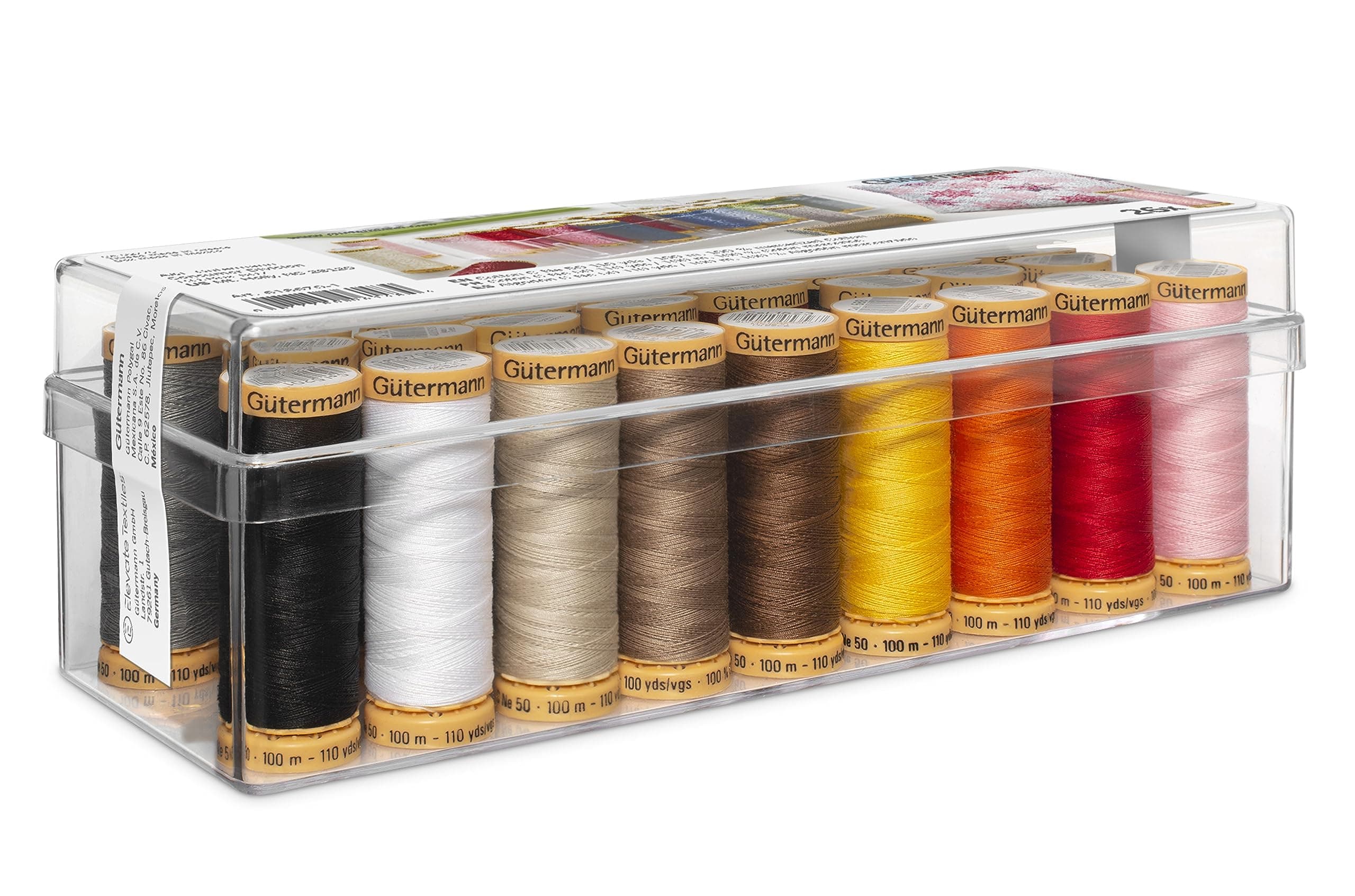 Gutermann Spool Box 26 Cotton Thread Set, Assorted Colors (6818670)