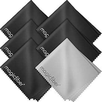 MagicFiber Microfibre Cleaning Cloths - For All LCD Screens, Tablets, Lenses and Other Delicate Surfaces (5 Black and 1 Grey, 6 x 7 Inch)