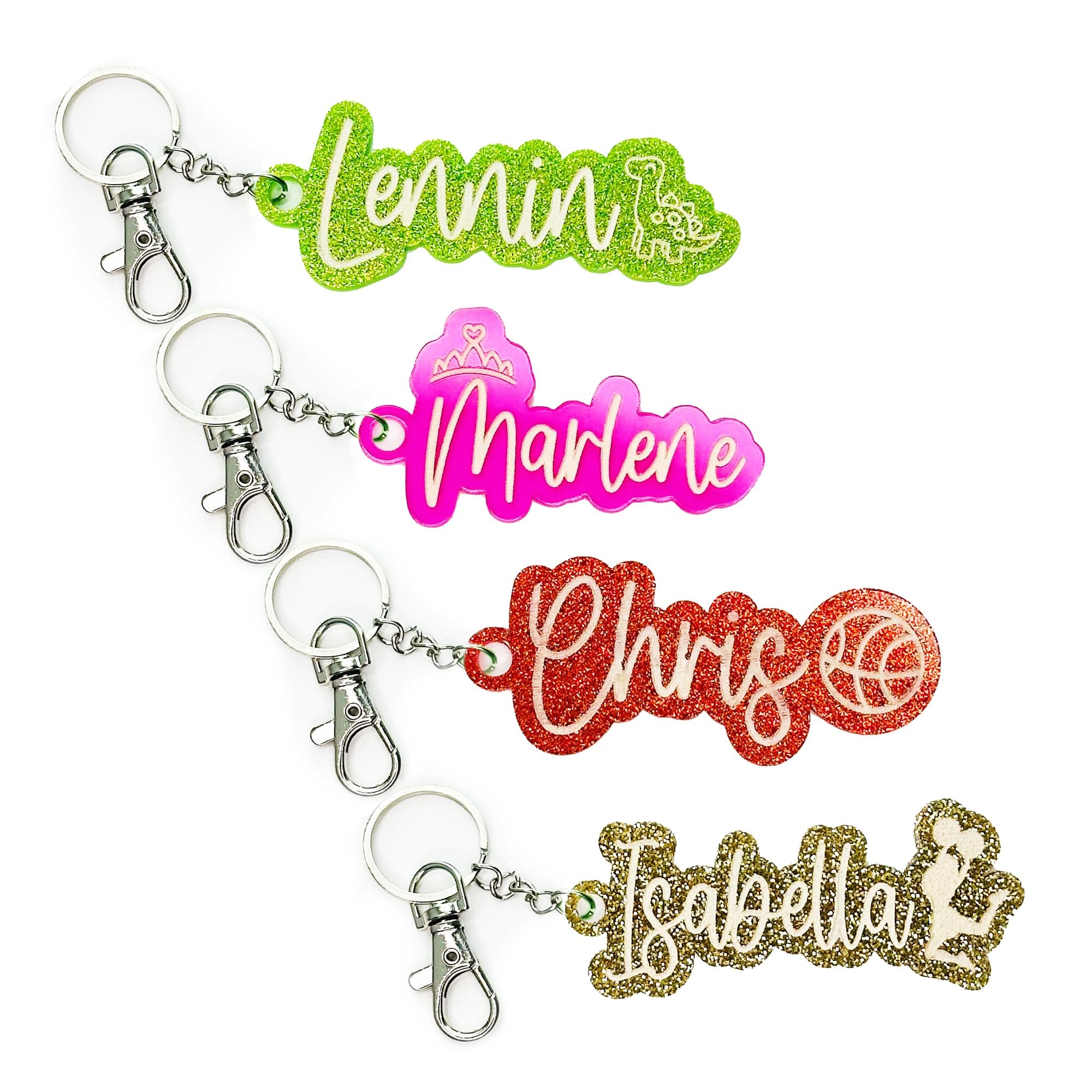 Personalized Name Keychains For Kids | BULK OPTION | Personalized Key Rings With Name| Backpack Name Tags For Kids Personalized for Lunch Box Beach Bag Luggage Sports Bag Gift Back to School |Key Ring
