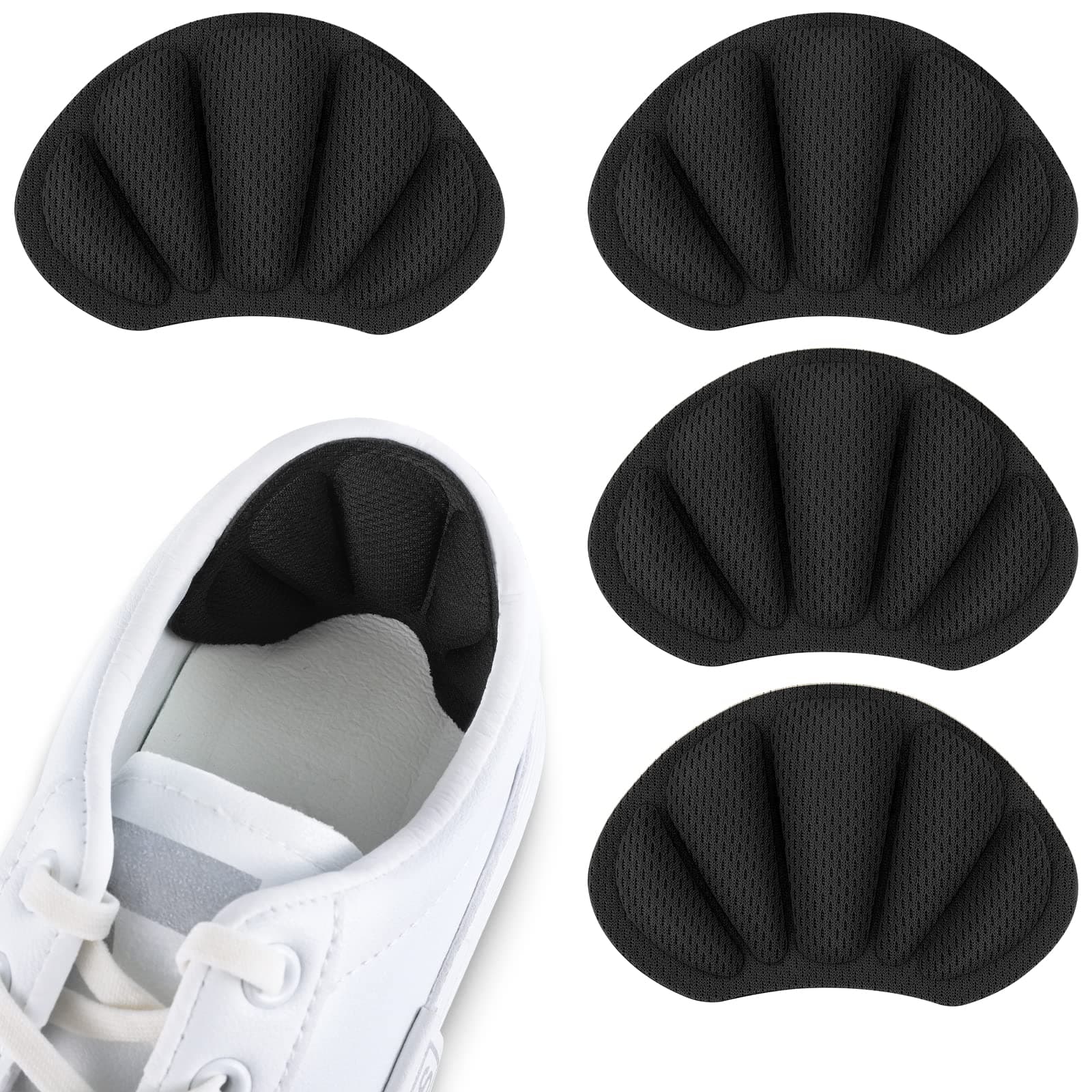 Flintronic 2 Pair Sneaker Repair Patch, Heel Patch, Shoe Heel Repair Sneaker, Leather Heel Protector, Heel Pad Repair for Most Types, Black