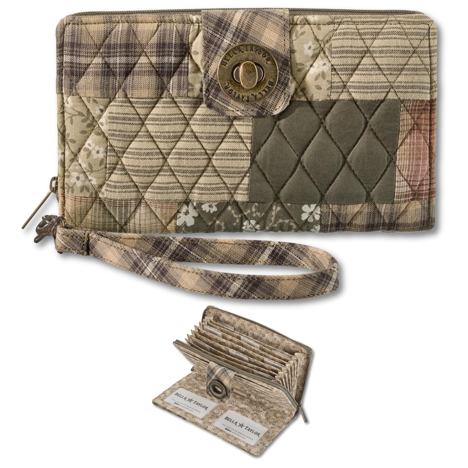 Bella Taylor Cash System Wallet |Envelope Budgeting Wallet with RFID Protection and Detachable Wristlet | Woodland Patch