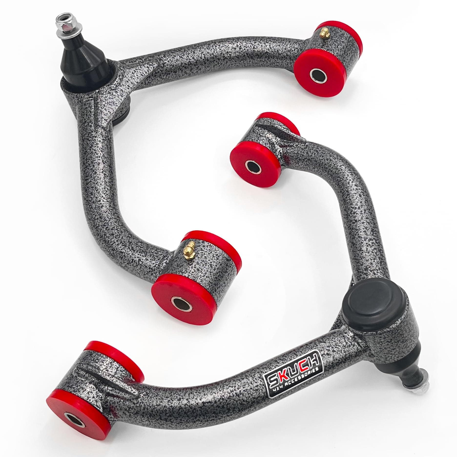 Front Upper Control Arms for 2011-2019 Chevy Silverado 2500HD 3500HD,2011-2019 GMC Sierra 2500HD 3500HD,2-4" Lift PU Bushing Suspension Control Arm, Replacement OEM Factory Suspension Arm, 2PC