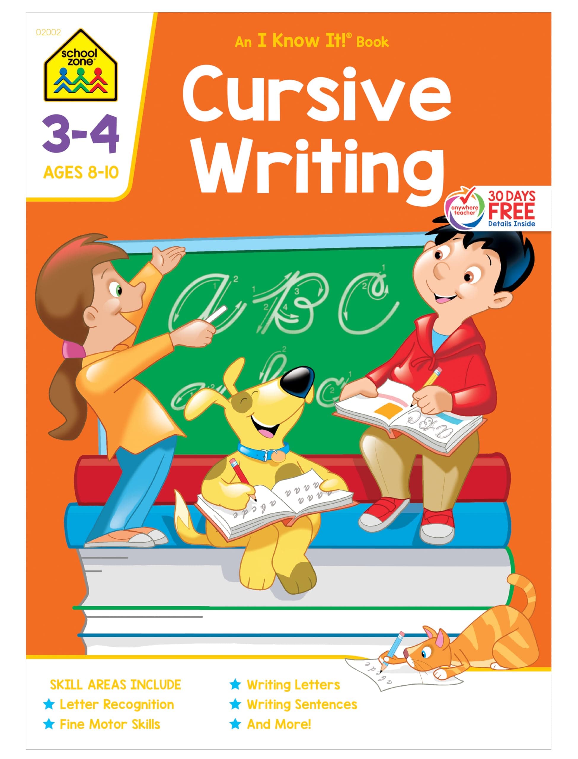 School Zone Cursive Writing Workbook: 32 Pages, 3rd Grade, 4th Grade, Practice Handwriting, Tracing, Letters, Ages 8 to 10 (I Know It! Book Series)