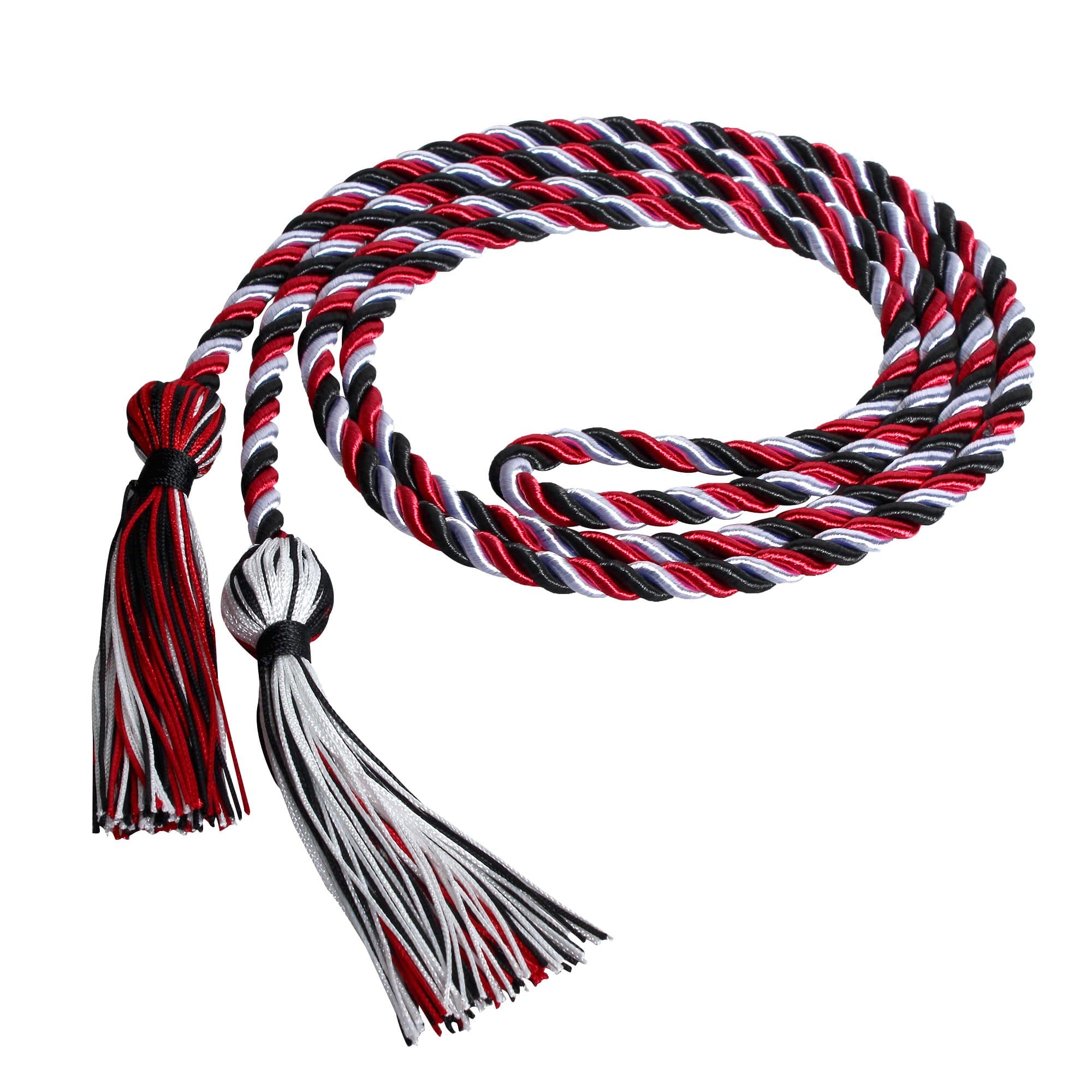 GraduationForYou Braided Honor Cords, Black White Red