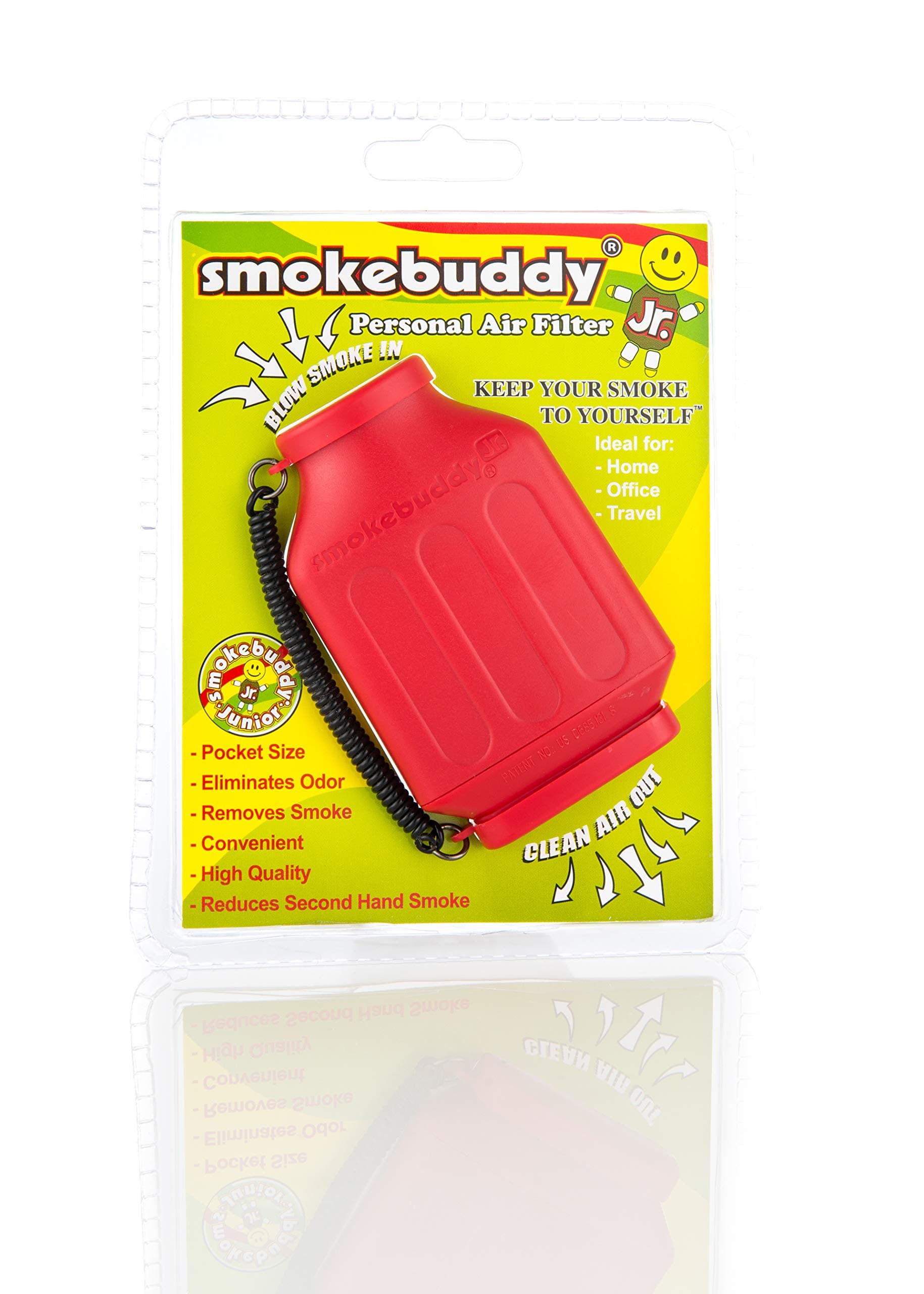 Red Smoke Buddy Junior - Personal Air Purifiery and Odor Diffuser by Smoke Buddy