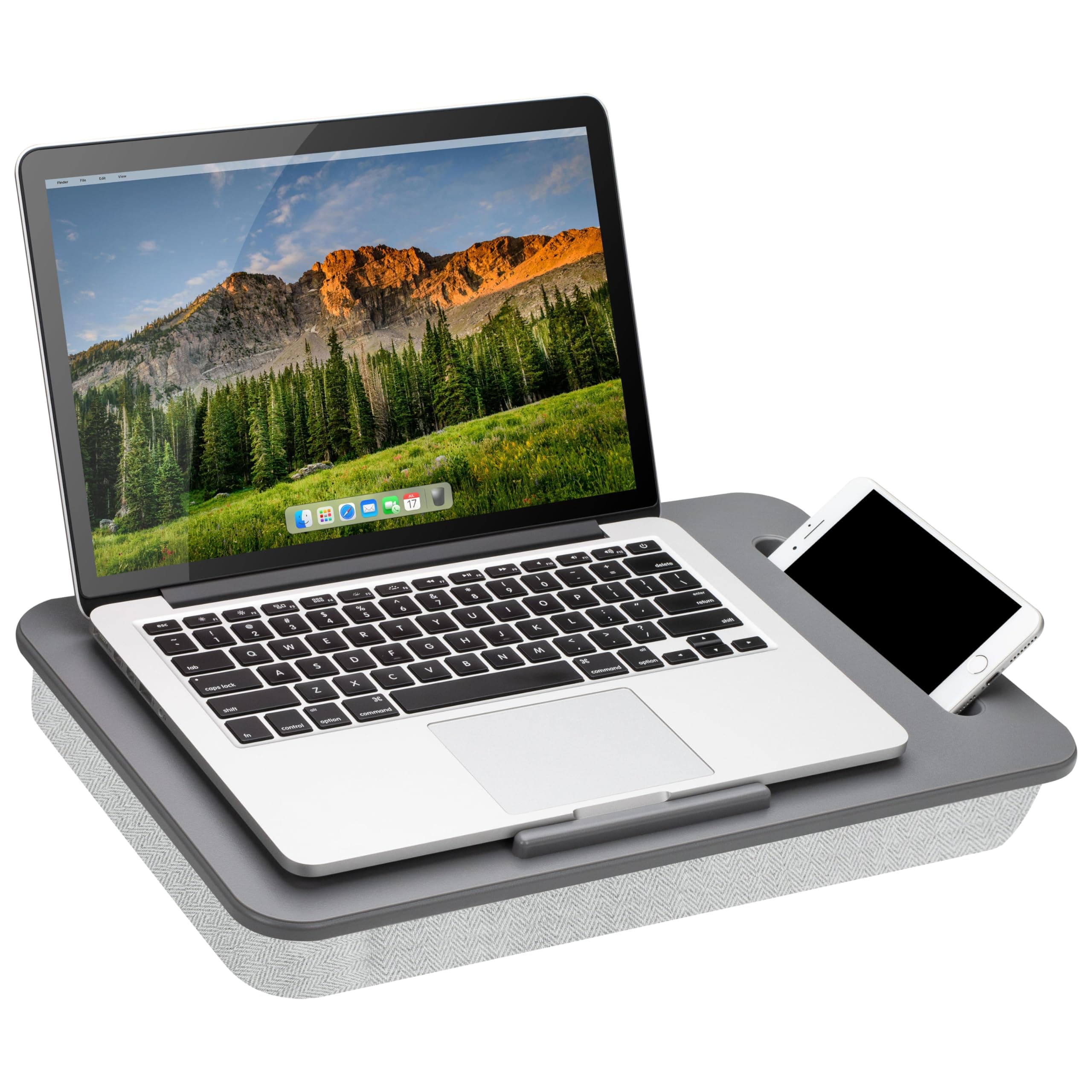Sidekick Lap Desk with Device Ledge and Phone Holder - Gray - Fits Up to 15.6 Inch Laptops - Style No. 44215