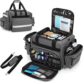Damero Emergency Medical Trauma Bag - Large Professional First Responder Bag with Multiple Pockets for Medical Supplies, Gray
