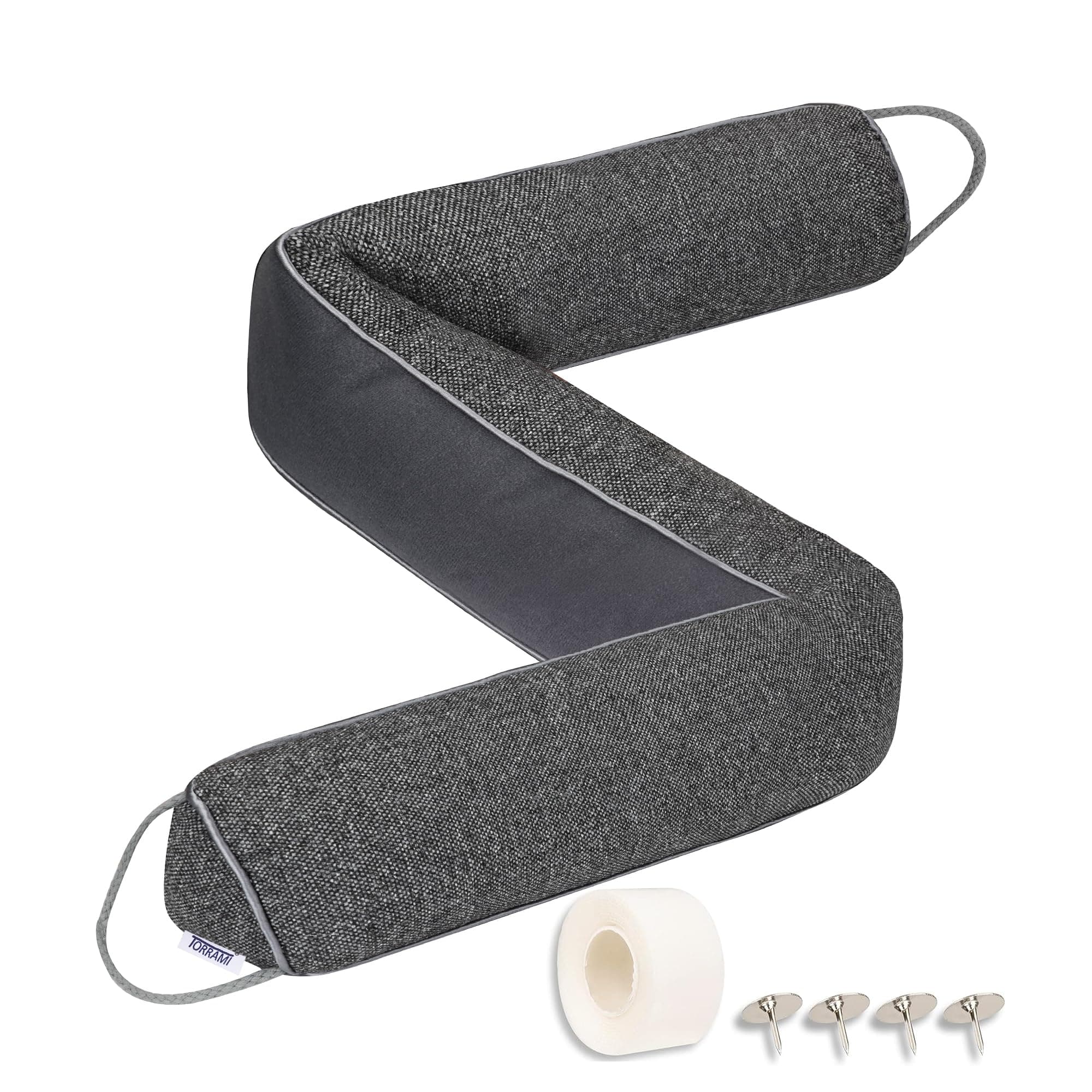 TORRAMI Under Door Draft Stoppers 32 Inch, Heavy Triangle Stop Draft Block Cold Air/Wind/Breeze Noise Blocker Door Sweeps Weather Stripping Bottom Seal Dark Gray