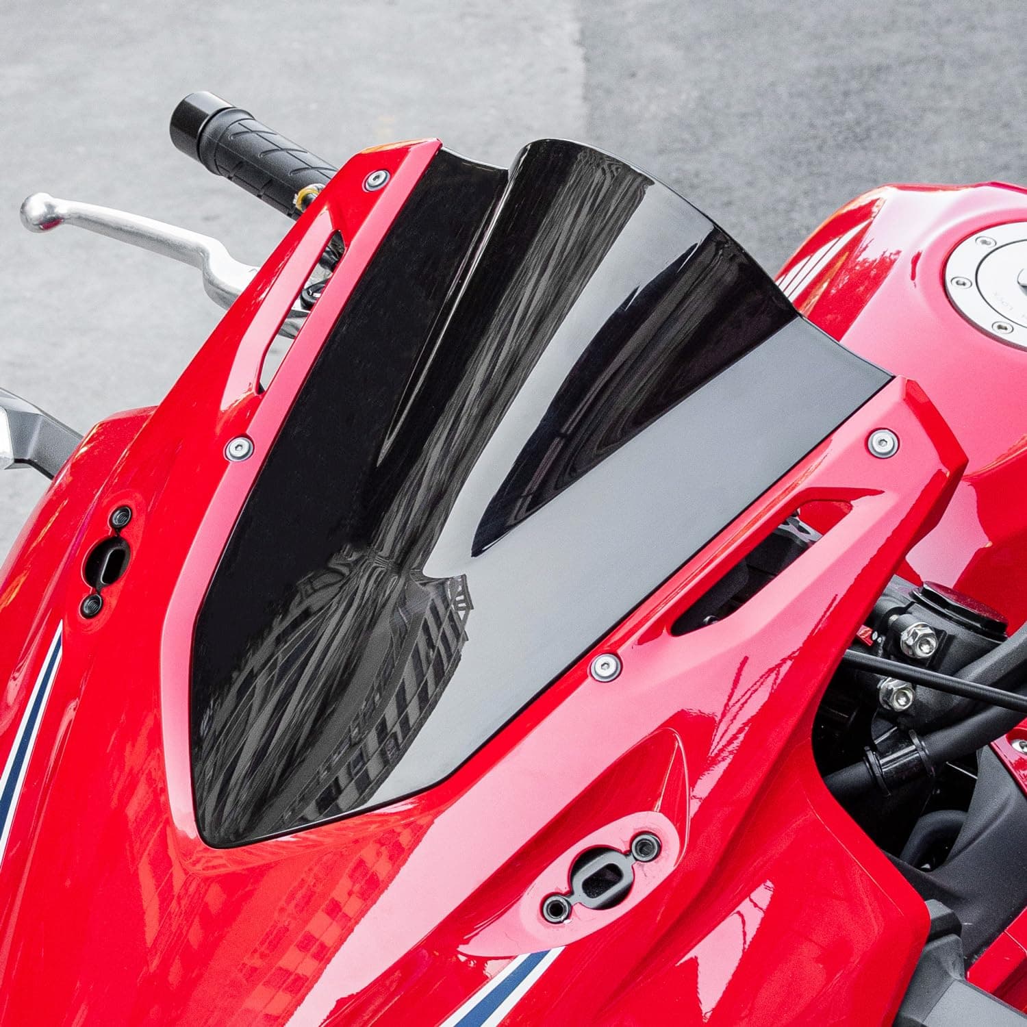 Motorcycle Windshield Deflector Double Bubble Windscreen Compatible with CBR500R CBR400R 2019-2024, Flyscreen Front Wind Shield Screen Visor, Black